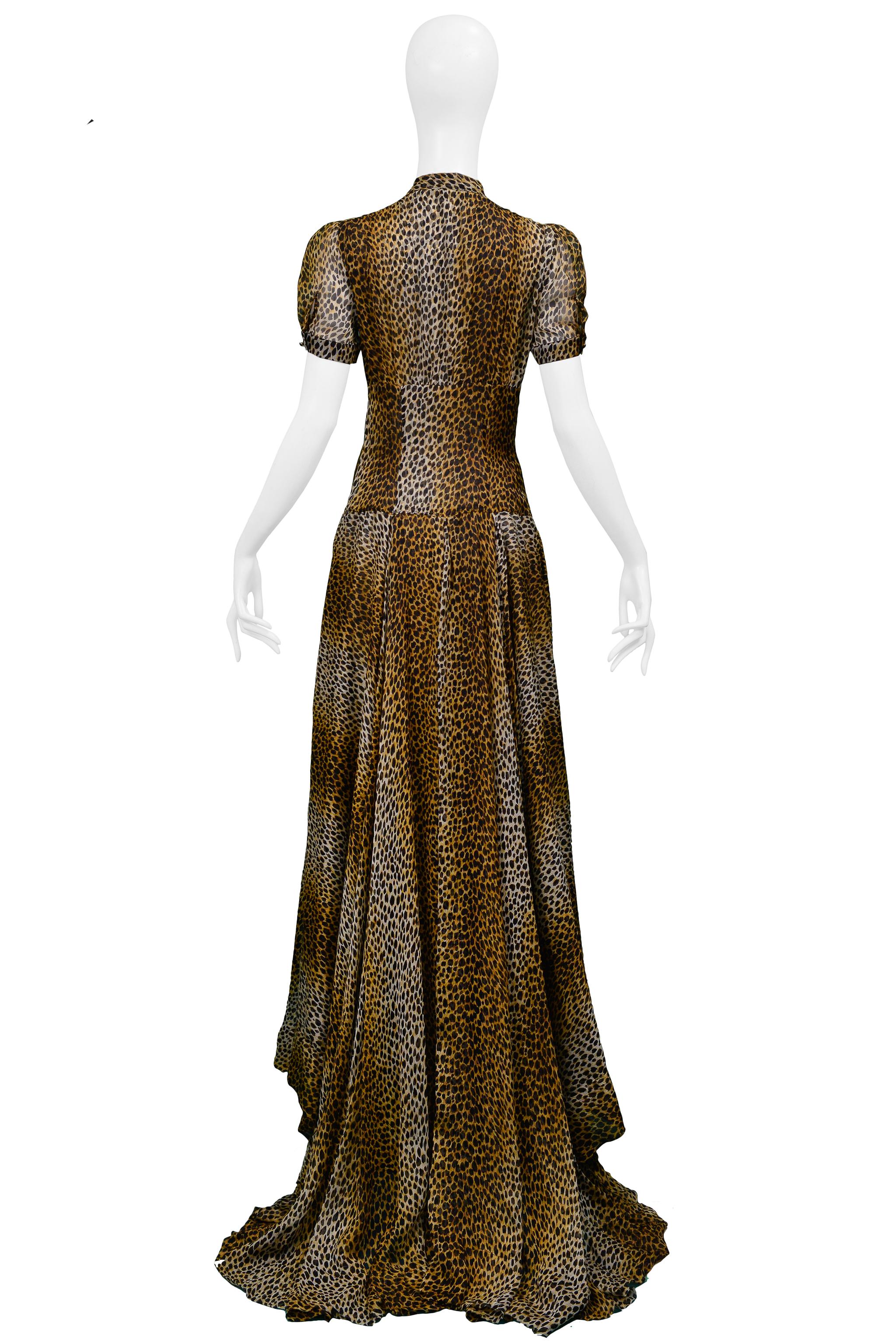 Black Stunning Dolce & Gabbana D&G Leopard Print Silk Evening Gown