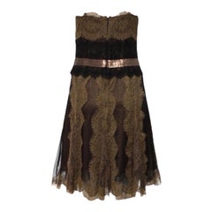 Stunning Dolce & Gabbana Lace & Silk Evening Dress Sequin Bowtie Detail 42