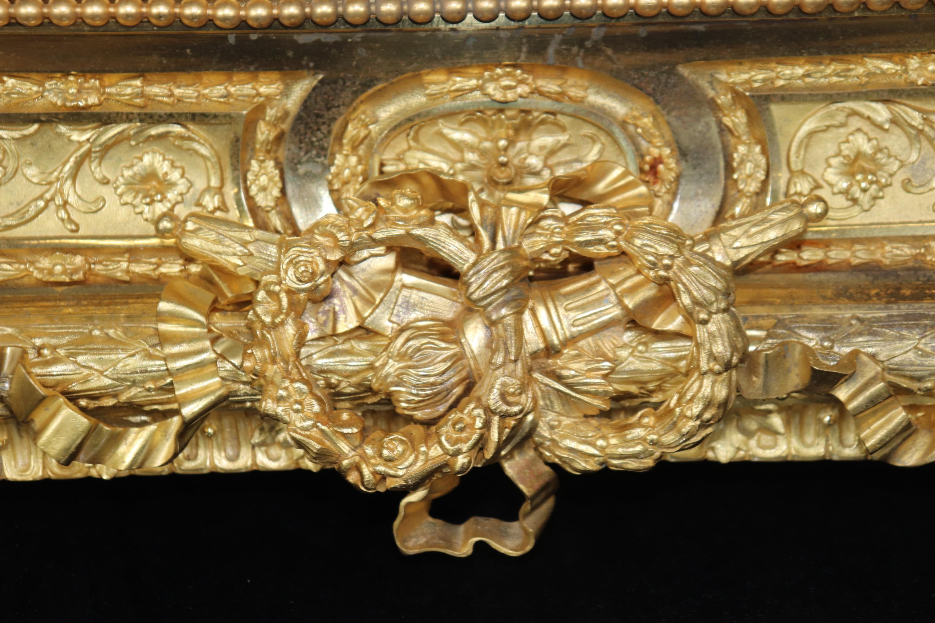 Stunning Dore' Bronze and dark Bronze Cherub Mantel Clock by Vannier of Paris 1