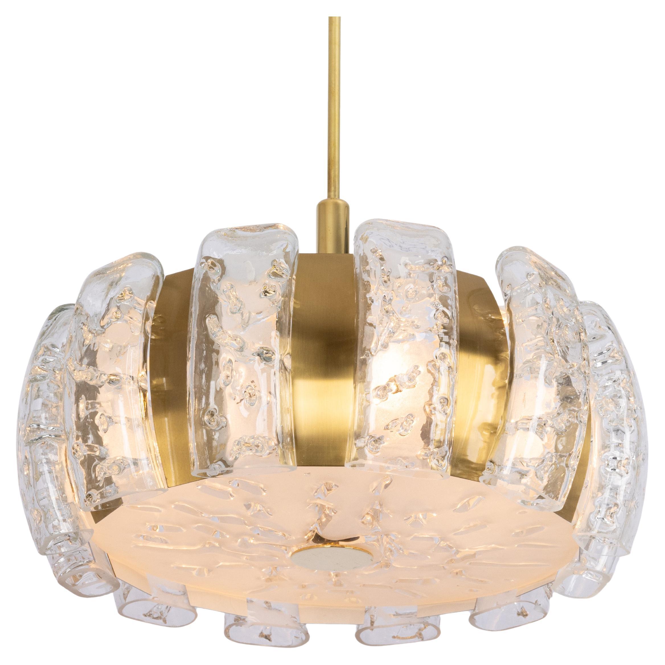 Stunning Doria Ice Glass Tubes Chandelier, Germany, 1960s