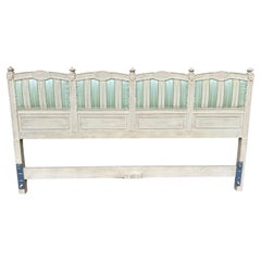 Stunning Dorothy Draper style Baker Upholstered King-size Headboard Mid-Century