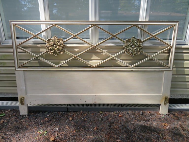 Stunning Dorothy Draper Style Lattice Kingsize Headboard Regency Modern