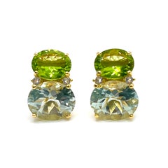 Stunning Double Oval Peridot & Prasiolite Earrings