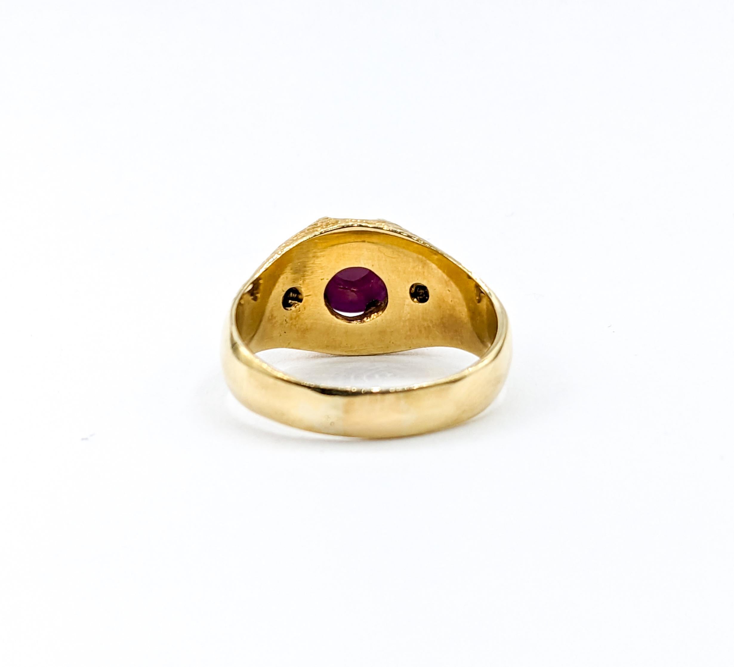 Women's Stunning Double Star Ruby Lab Created - 18kt Yellow Gold For Sale