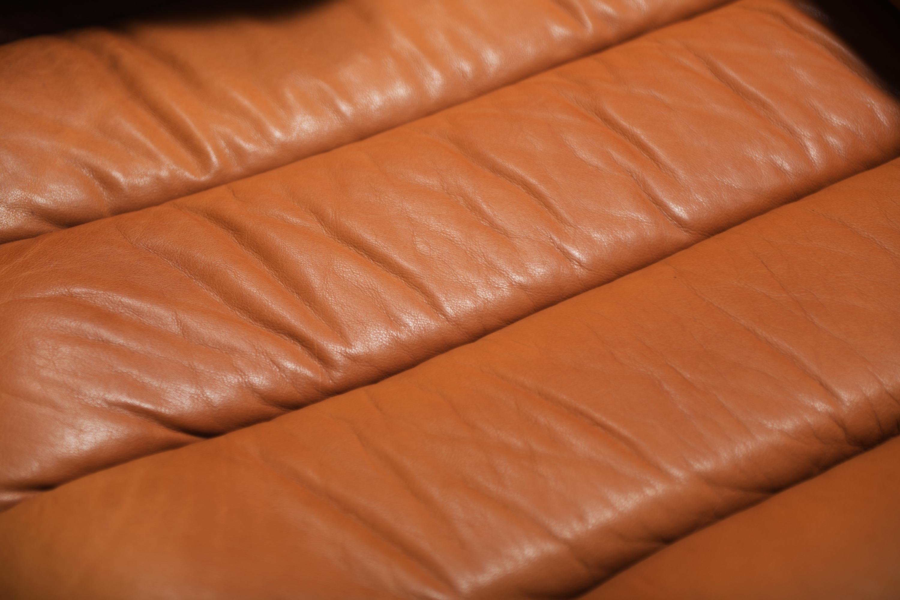 Stupendo divano/letto DS-85 in pelle originale color cognac del Team De Sede per De Sede in vendita 3
