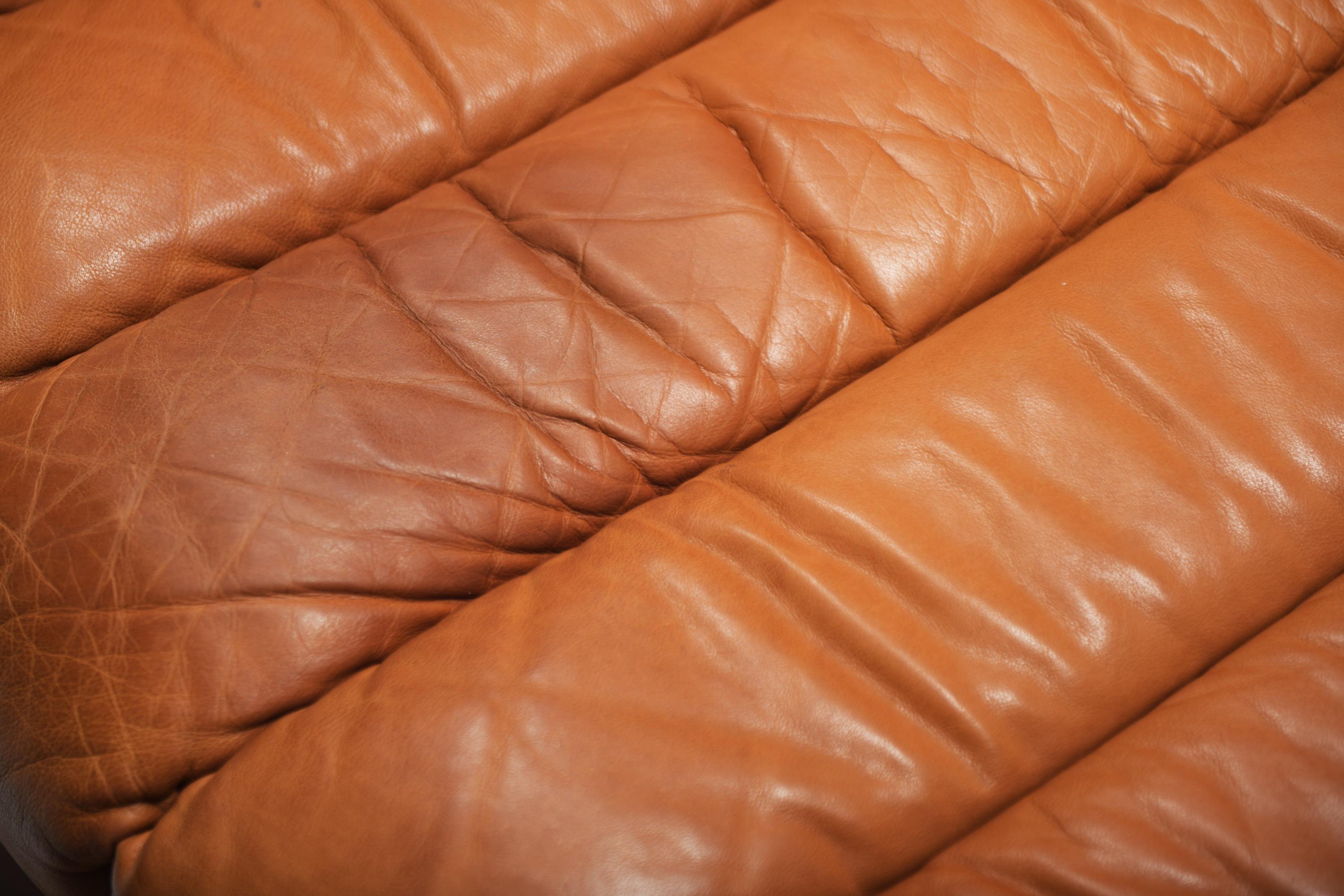 Pelle Stupendo divano/letto DS-85 in pelle originale color cognac del Team De Sede per De Sede in vendita