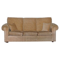 Stunning Duresta Three Seater Waldorf Sofa in Gold Checkered Fabric