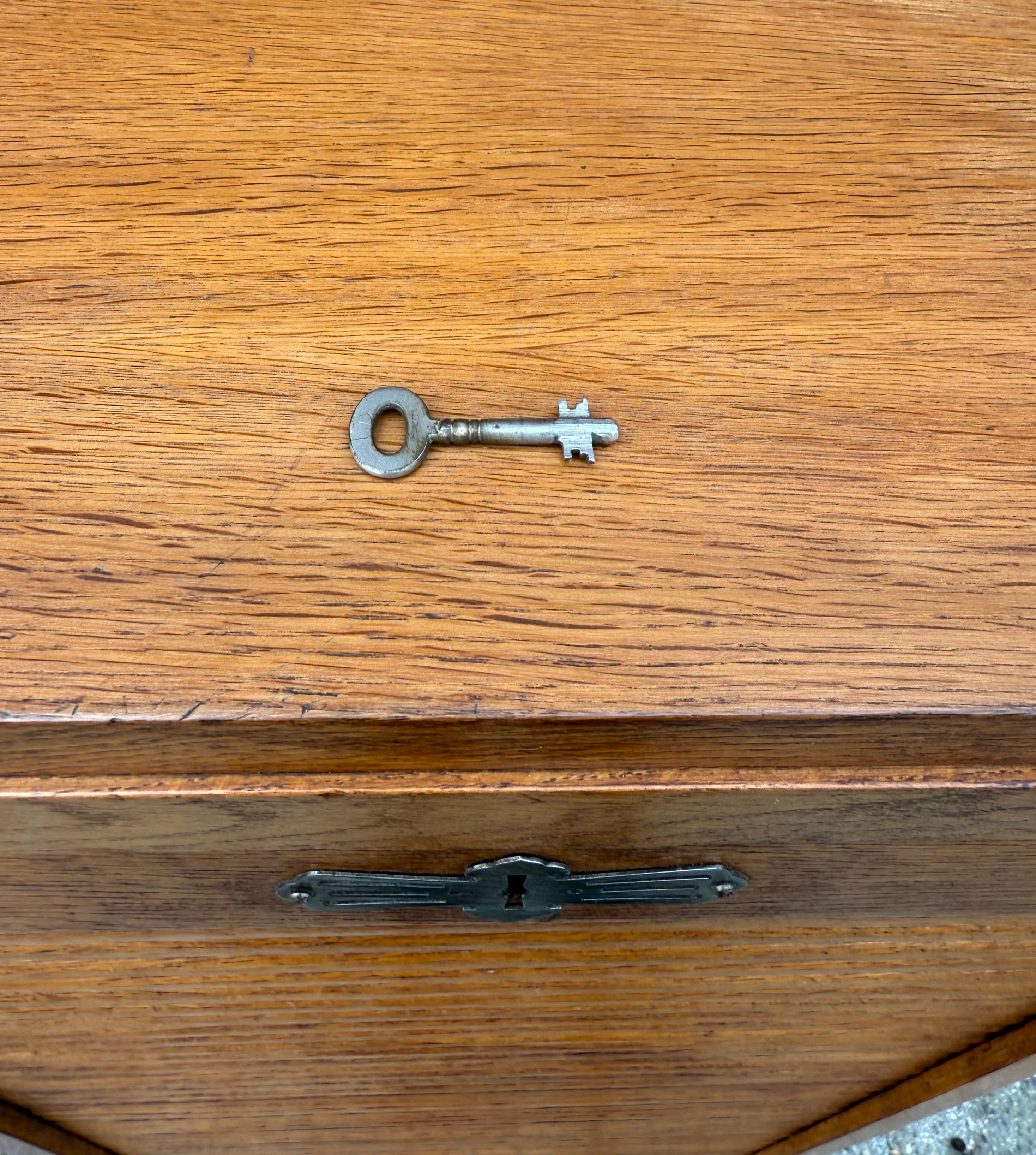 Splendido schedario olandese in stile Art Deco con porta a rullo e 8 ripiani perfetti in vendita 3