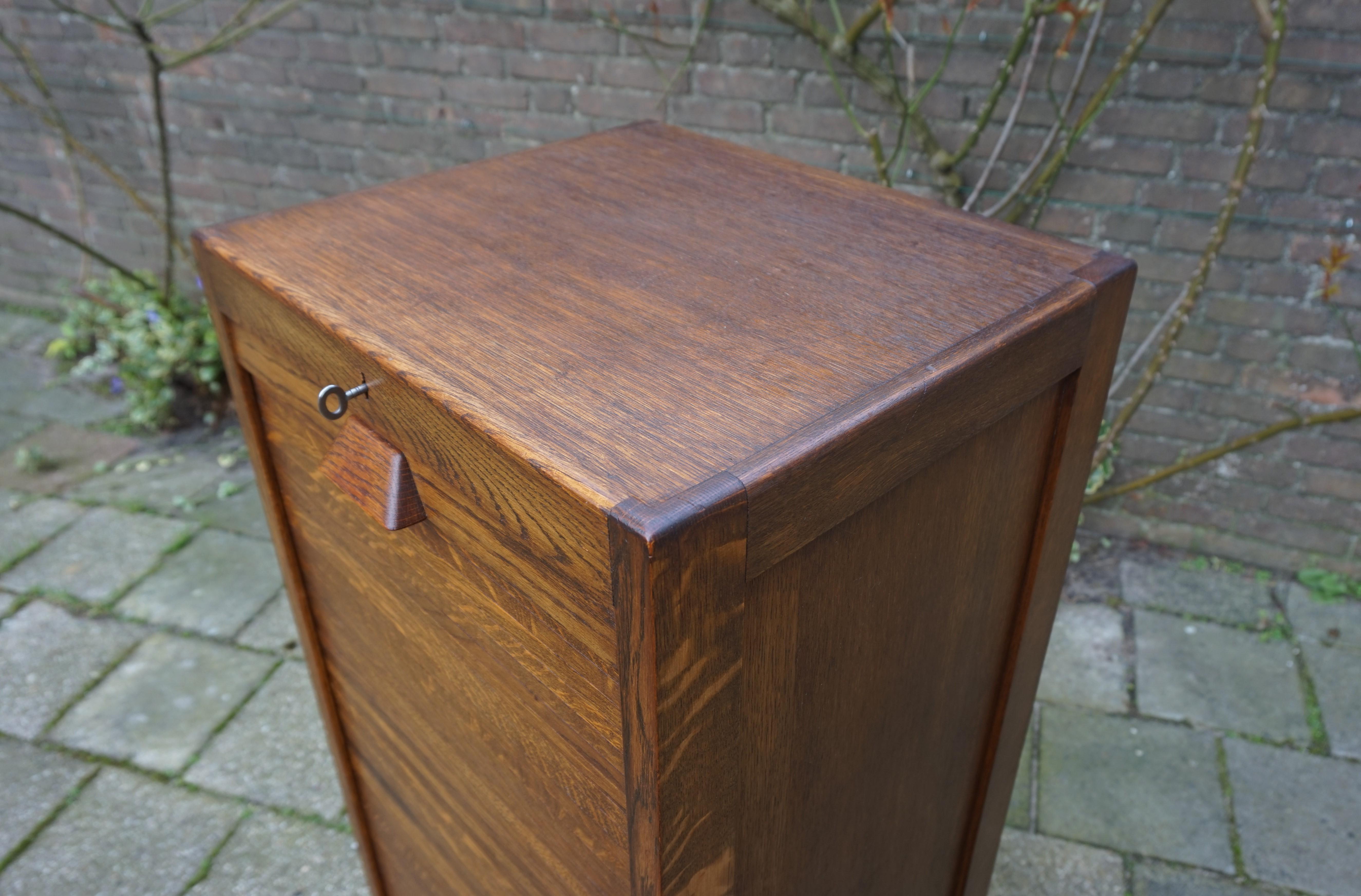 Stunning Dutch Arts & Crafts Filing Cabinet with Roller Door & 9 Perfect Drawers 3