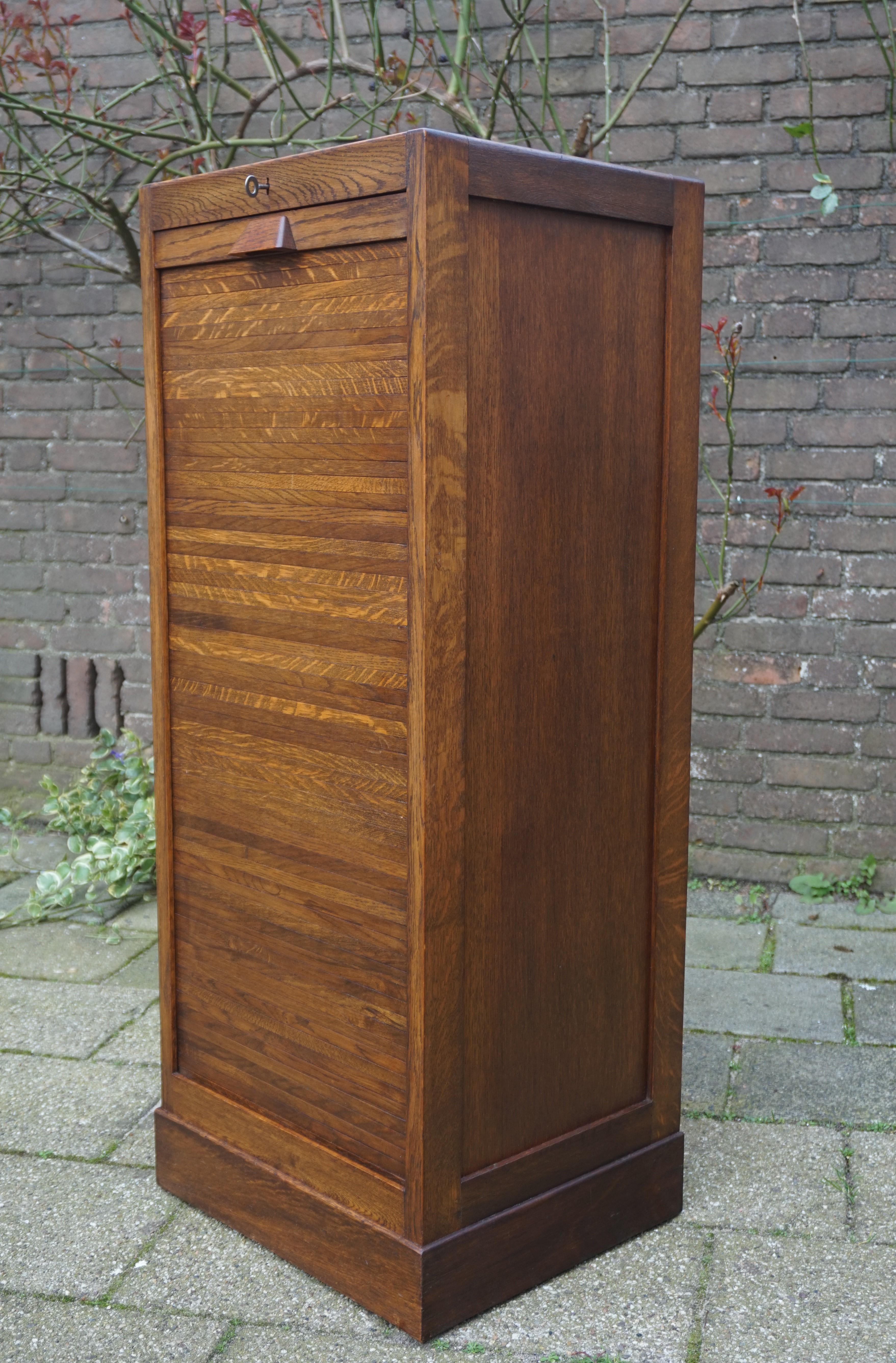 Stunning Dutch Arts & Crafts Filing Cabinet with Roller Door & 9 Perfect Drawers 5