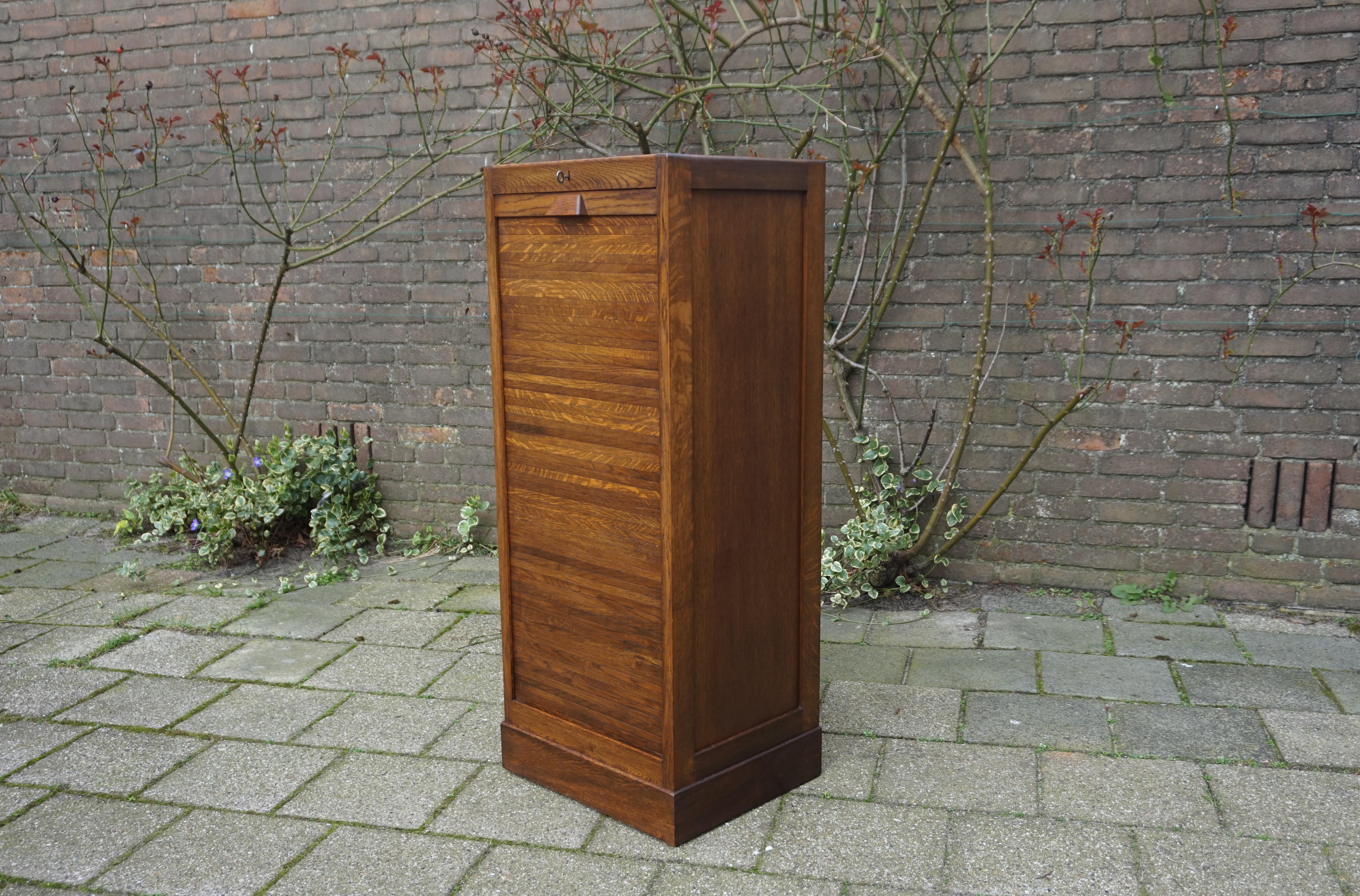 Stunning Dutch Arts & Crafts Filing Cabinet with Roller Door & 9 Perfect Drawers 11