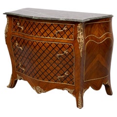 Stunning Dutch Louis XV checkerboard inlay chest of drawers