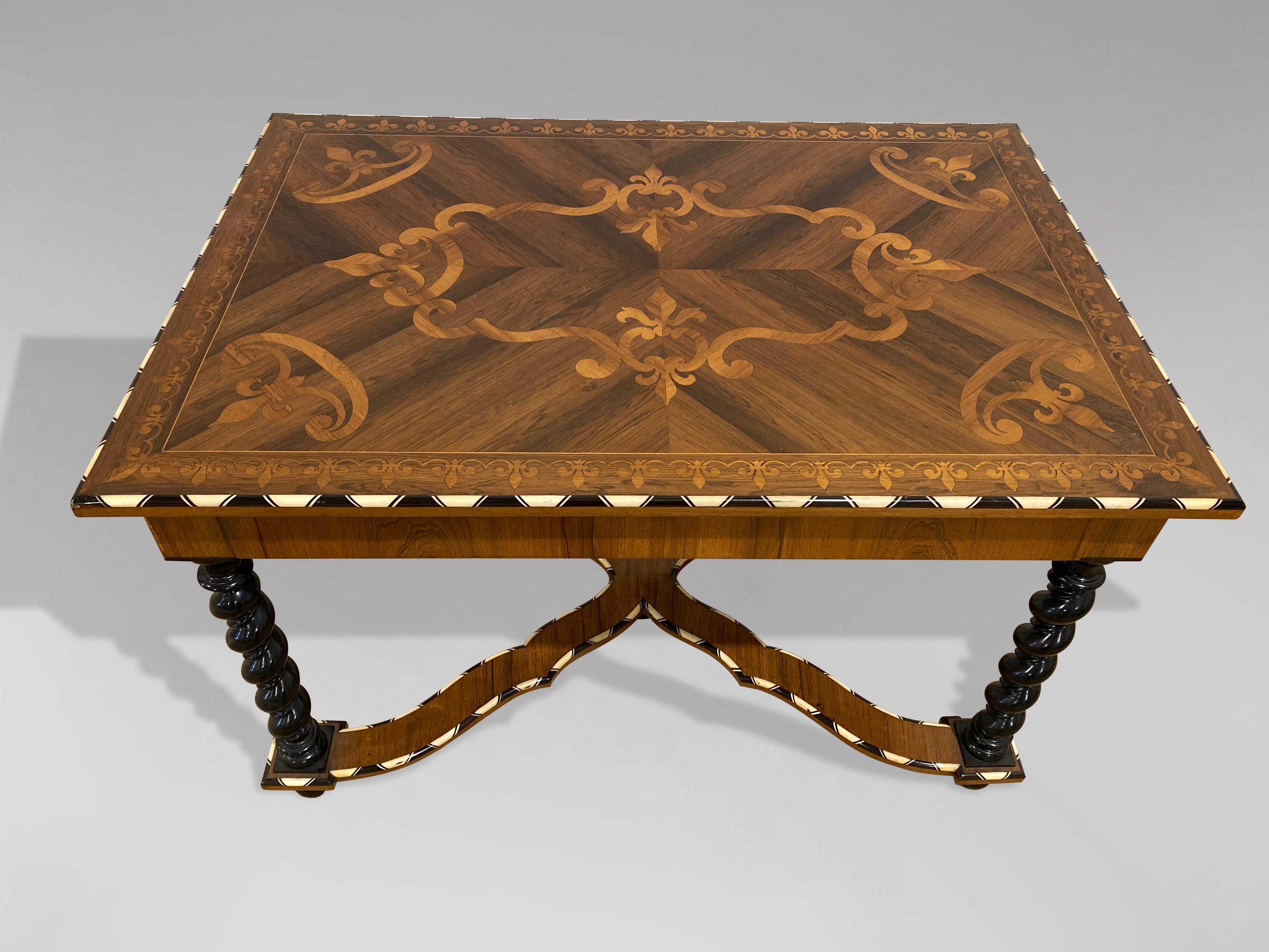 Hand-Crafted Stunning Dutch Rosewood Marquetry Centre Table For Sale