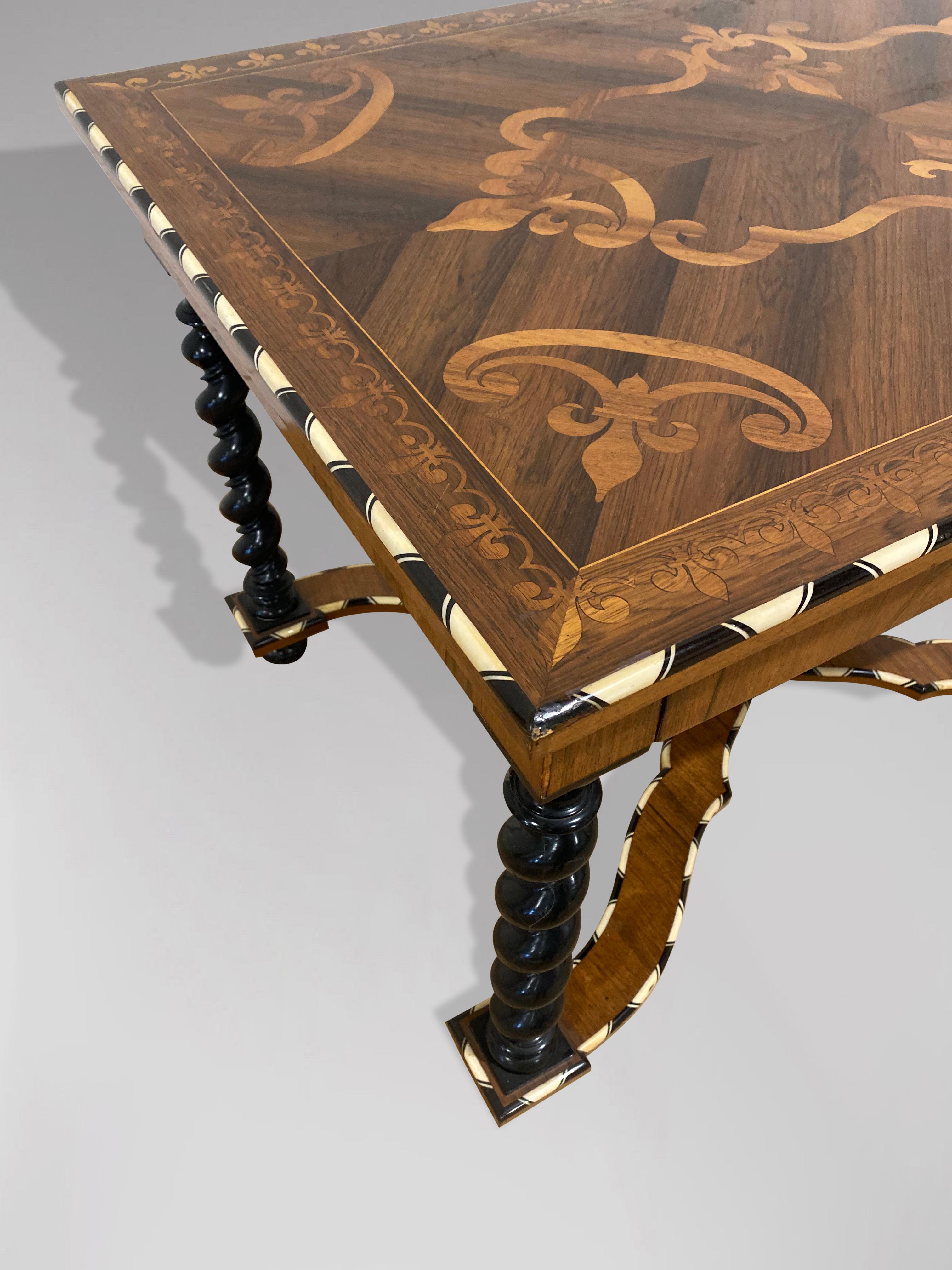 Bone Stunning Dutch Rosewood Marquetry Centre Table For Sale
