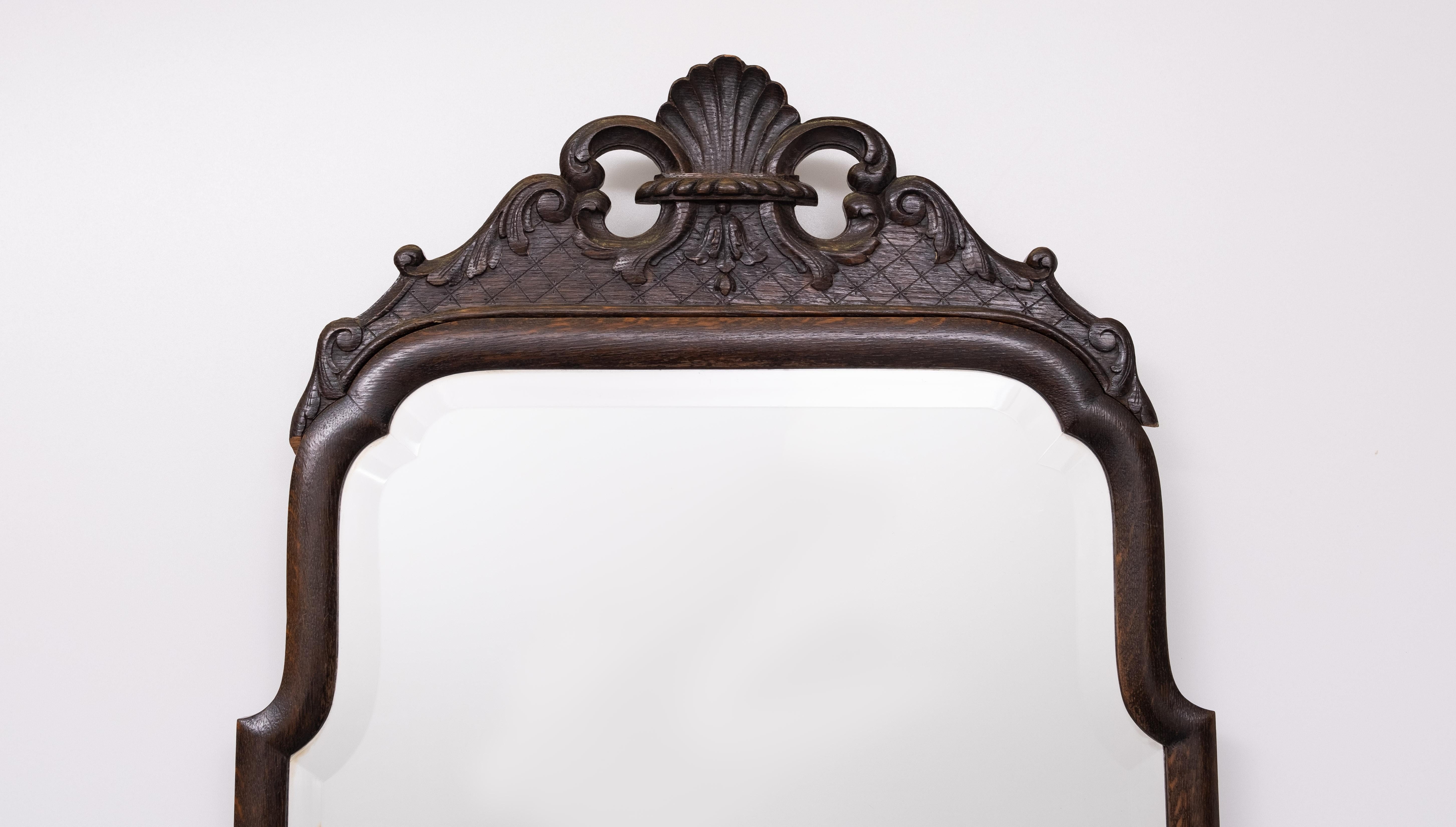 stupefacente Soester olandese  Specchio da camino con cornice in Oak del 1950 in vendita 3