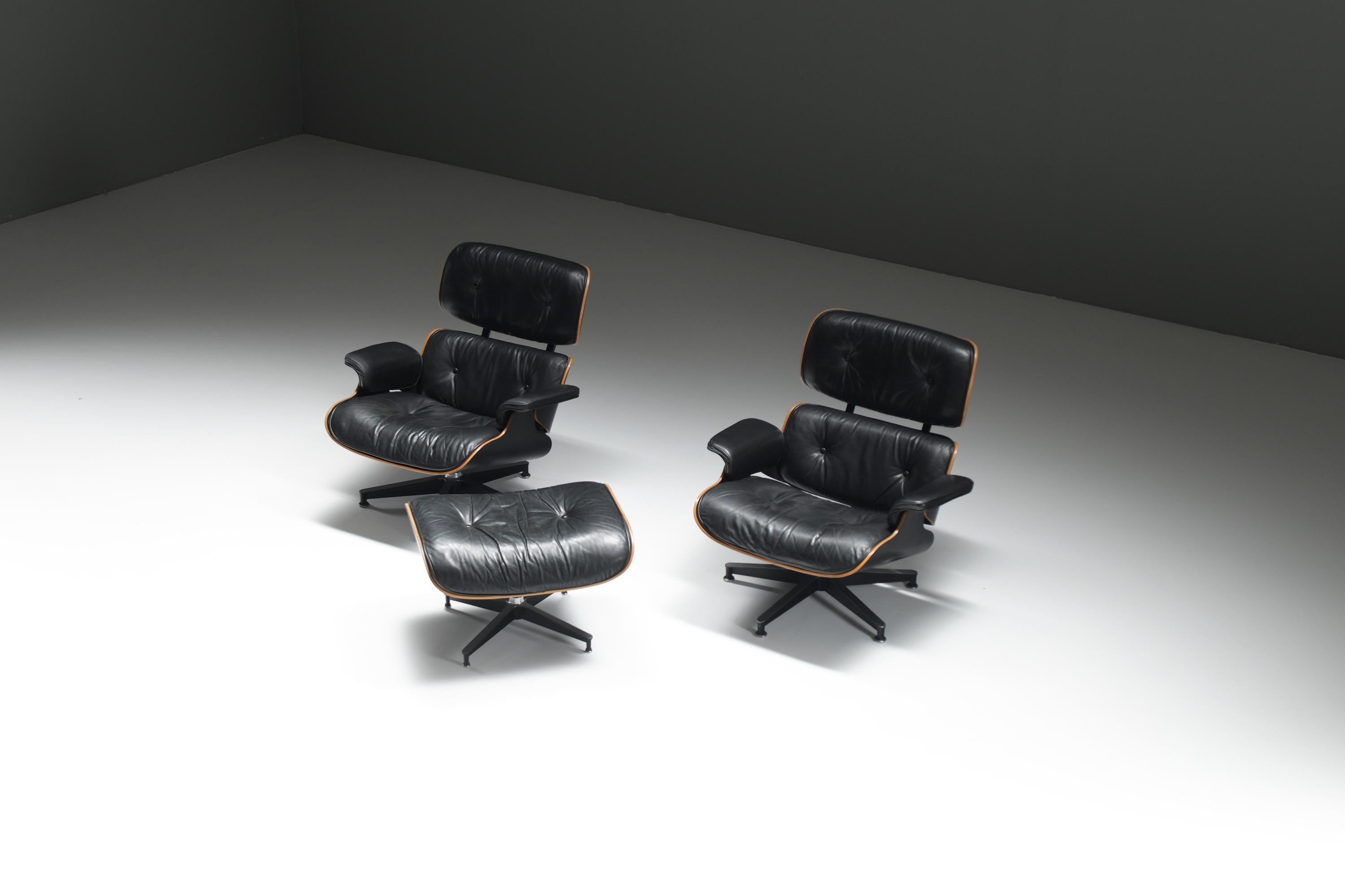 Stunning Eames lounge chair set & ottoman by Ray & Charles Eames - Herman Miller In Good Condition For Sale In Buggenhout, Oost-Vlaanderen