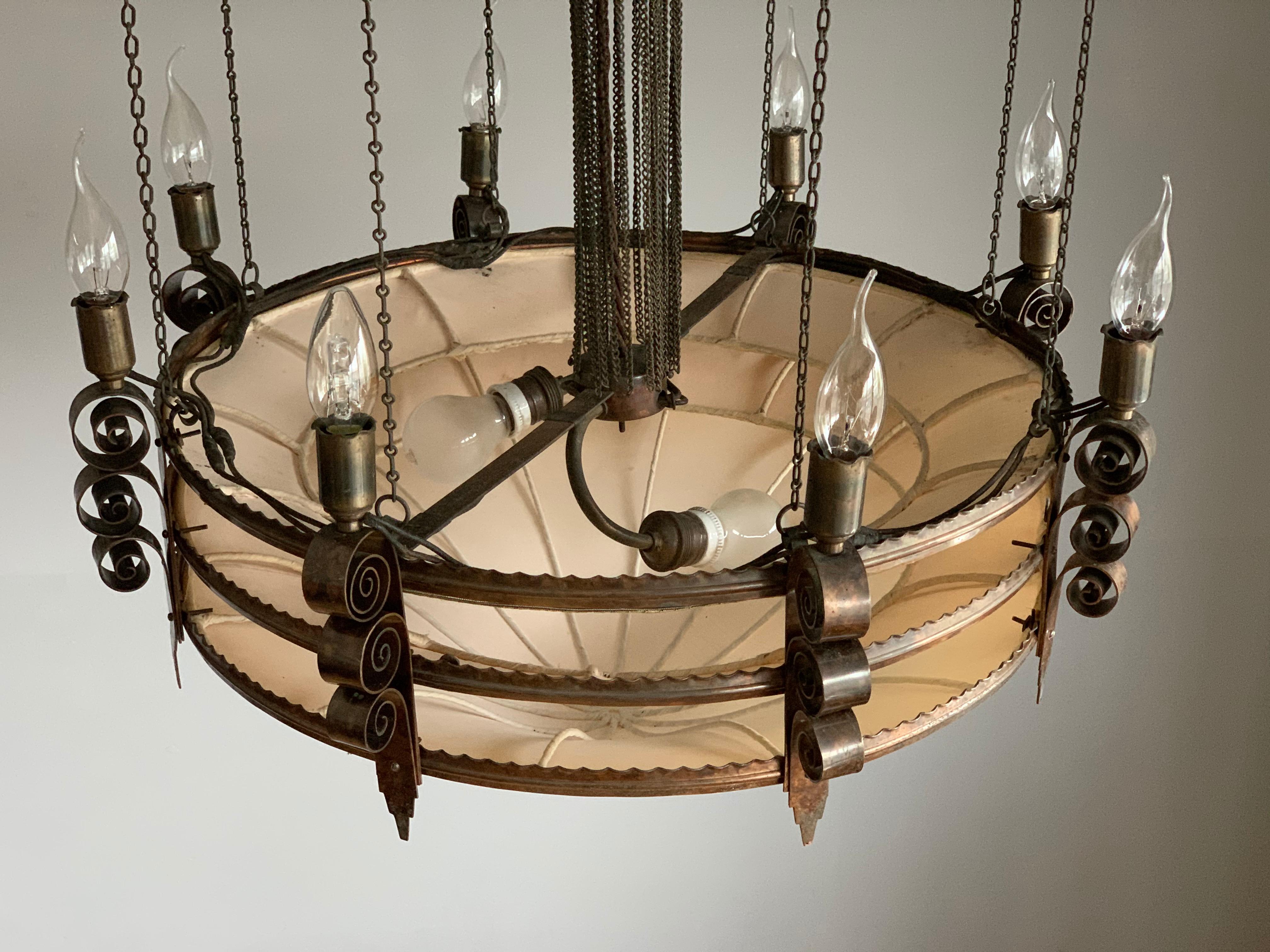 Stunning Early 1900s Arts & Crafts Copper Chandelier by Winkelman & Van Der Bijl 5