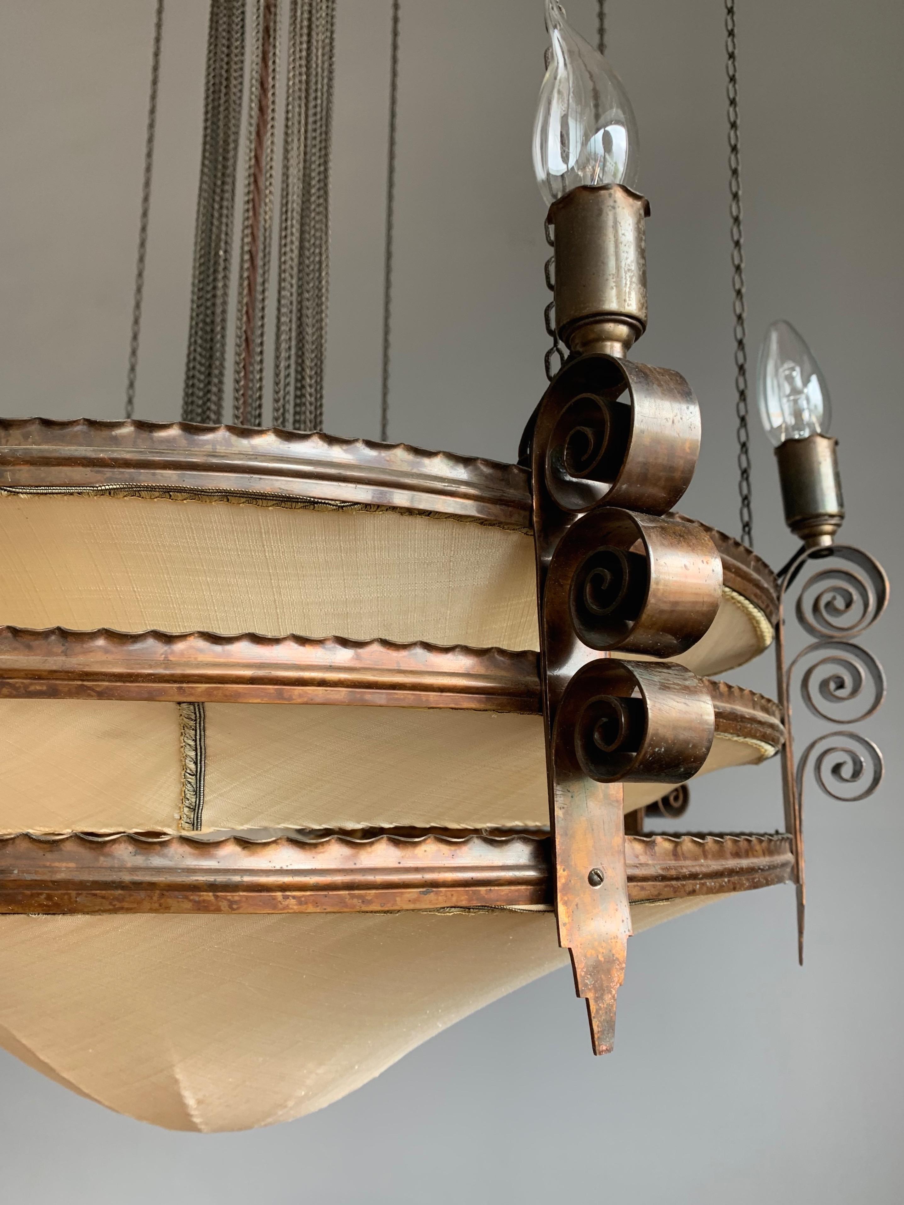 Stunning Early 1900s Arts & Crafts Copper Chandelier by Winkelman & Van Der Bijl 7