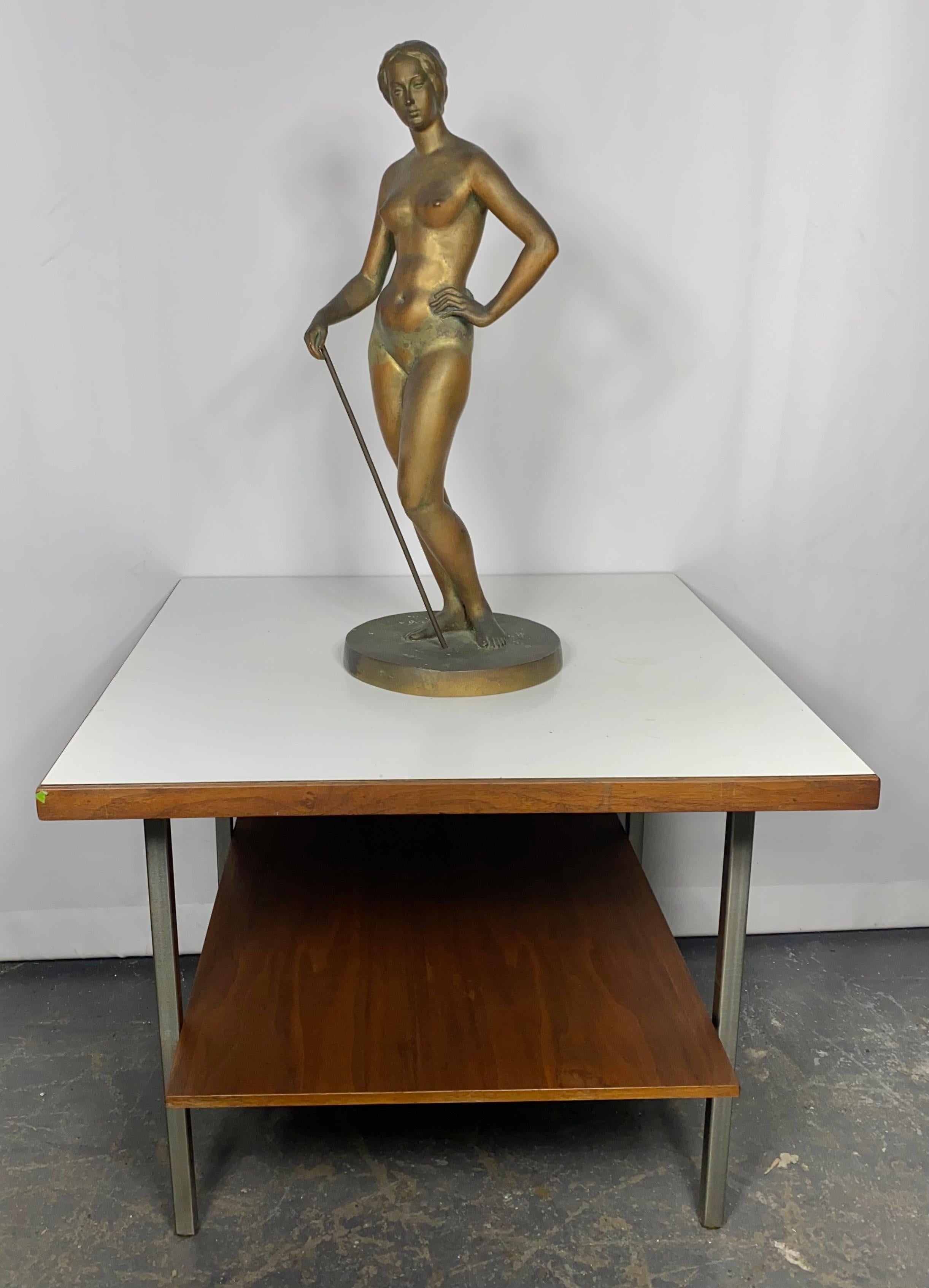 Atemberaubende Bronze des frühen 20. Jahrhunderts „ Frau mit Schilfrohr“ signiert. sehr ungewöhnlich! im Angebot 5