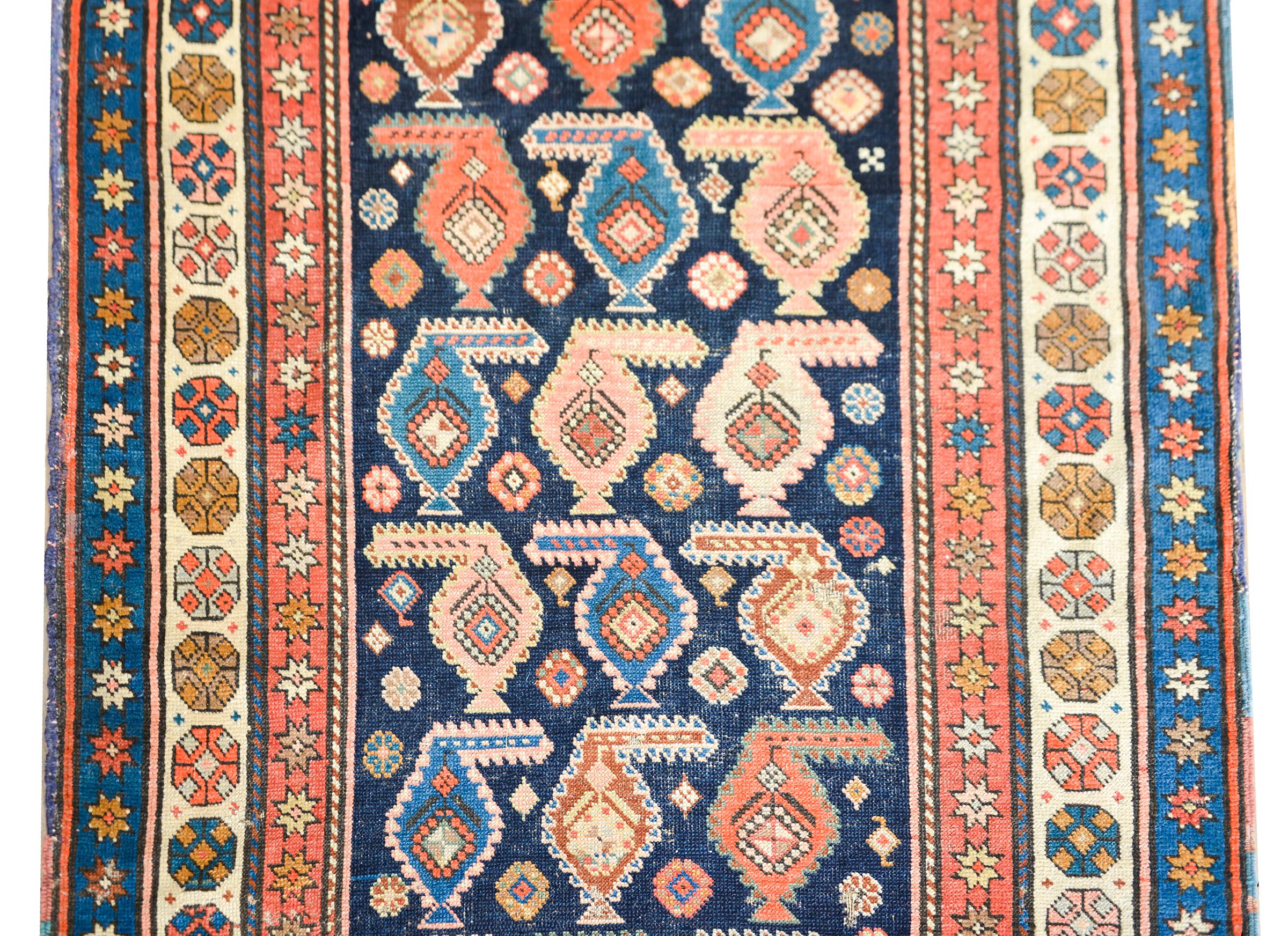 Tribal Stunning Early 20th Century Persian Karabagh Runner For Sale