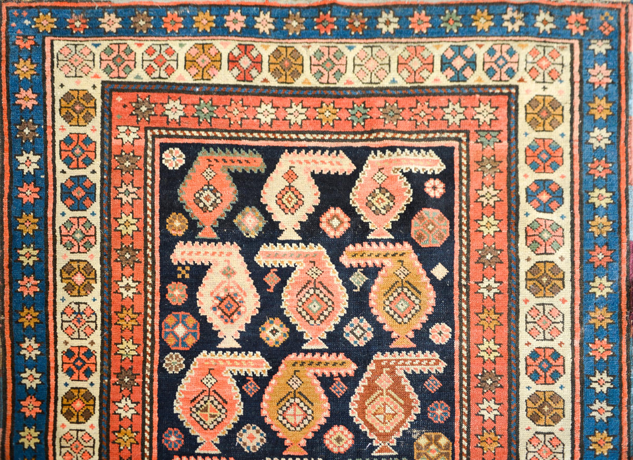 Hand-Knotted Stunning Early 20th Century Persian Karabagh Runner For Sale