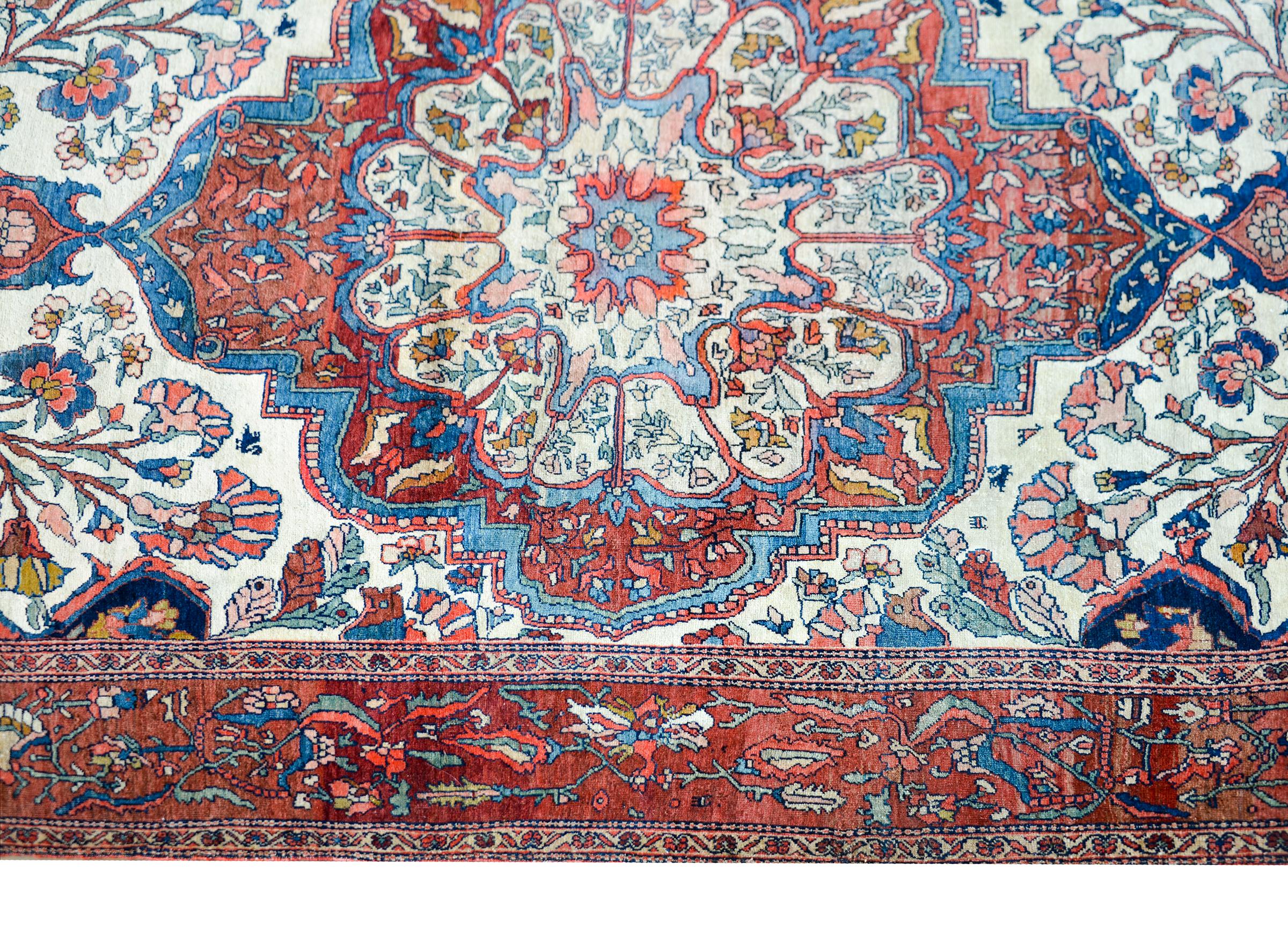 Hand-Knotted Stunning Early 20th Century Sarouk Farahan Rug For Sale