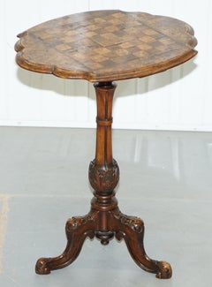 Stunning Early Victorian 19th Century circa 1840 Burr Walnut Chess Games Table