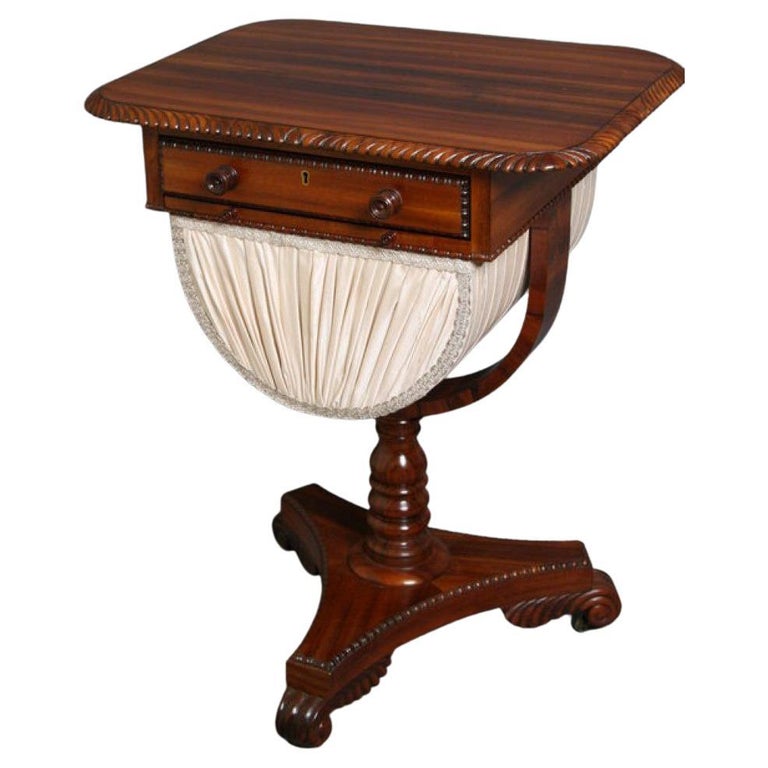 Stunning Early Victorian Work Table, Sewing Table For Sale at 1stDibs