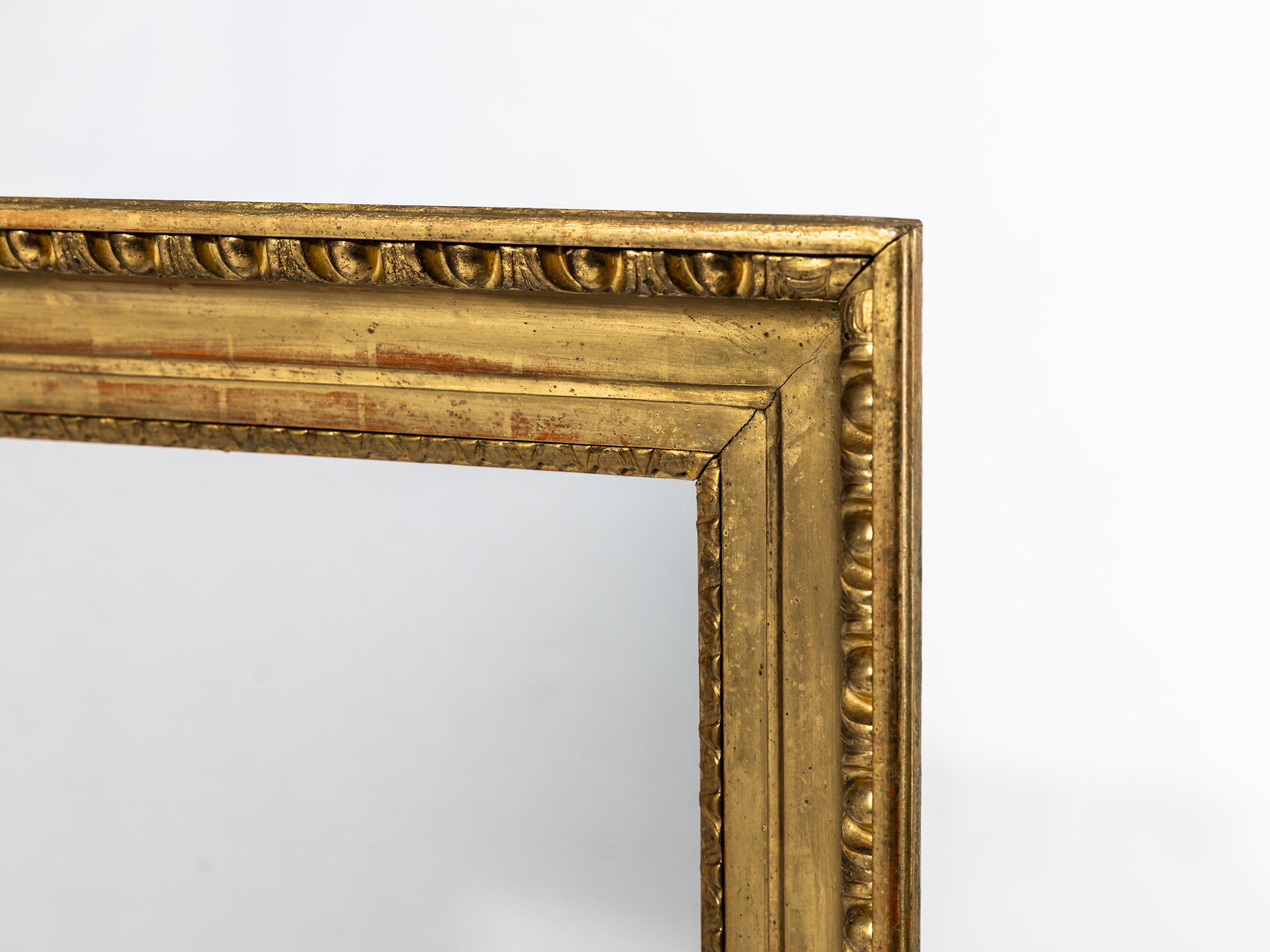 Impresionante espejo de pared antiguo, dorado original, Biedermeier, 1820, Austria Austríaco en venta