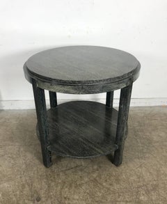 Stunning Ebonized Cerused Oak Center or Lamp Table, James Mont