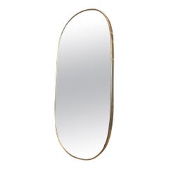 Stunning Ellipse Formed Brass Mirror-Midcentury, Italy