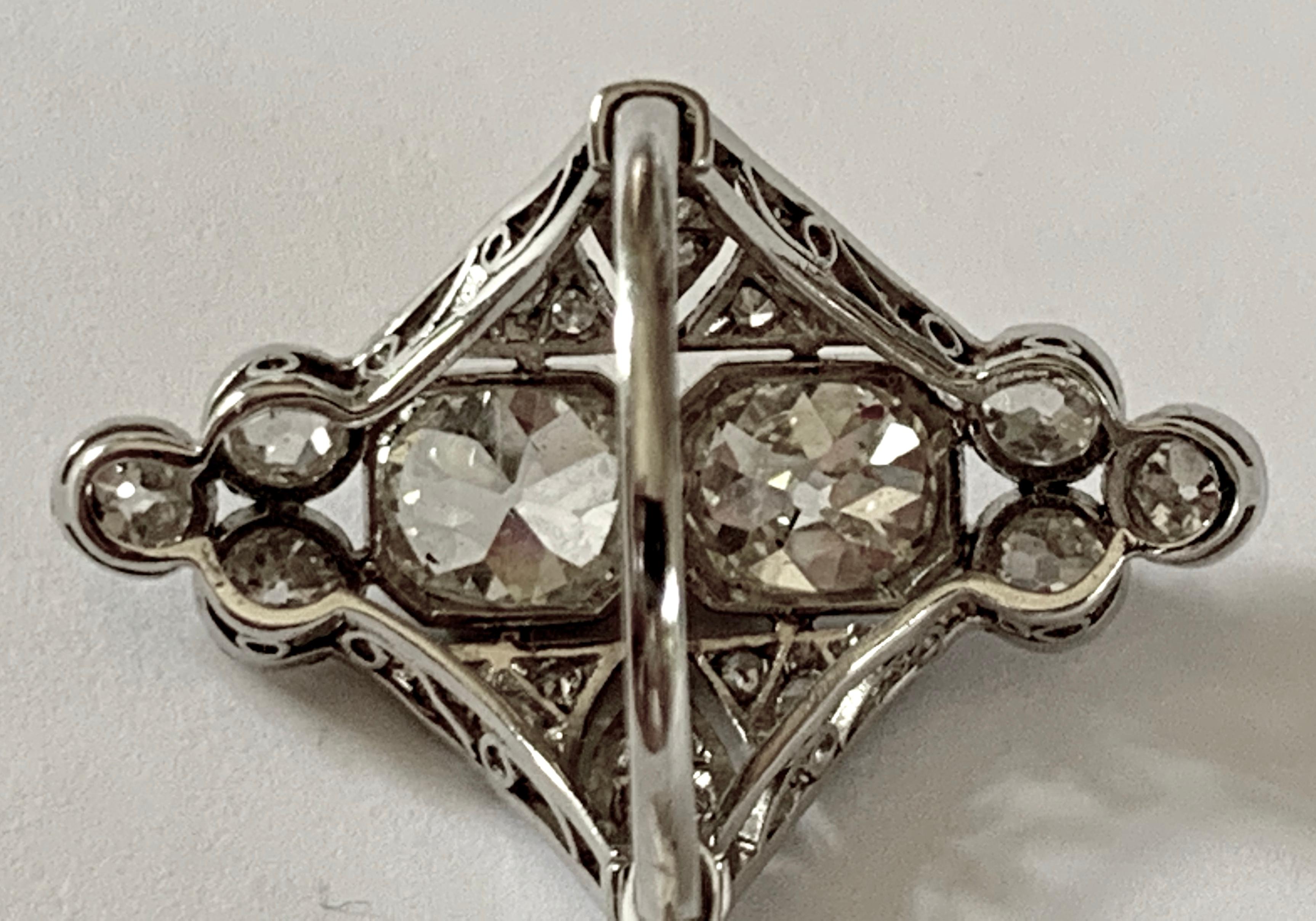 Women's or Men's Stunning Elongated Platinum Art Deco Diamond Ring