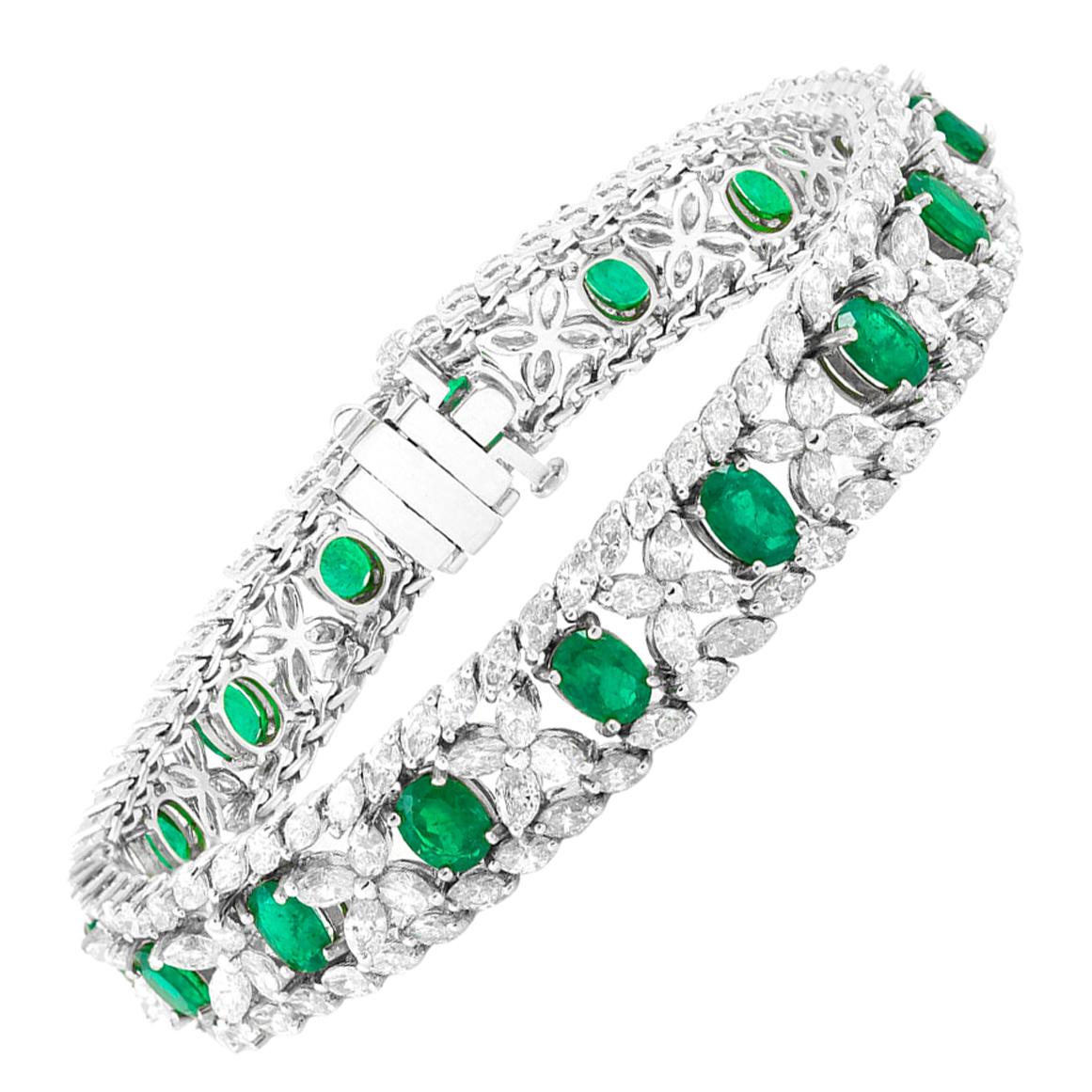 Stunning Emerald Diamond Bracelet