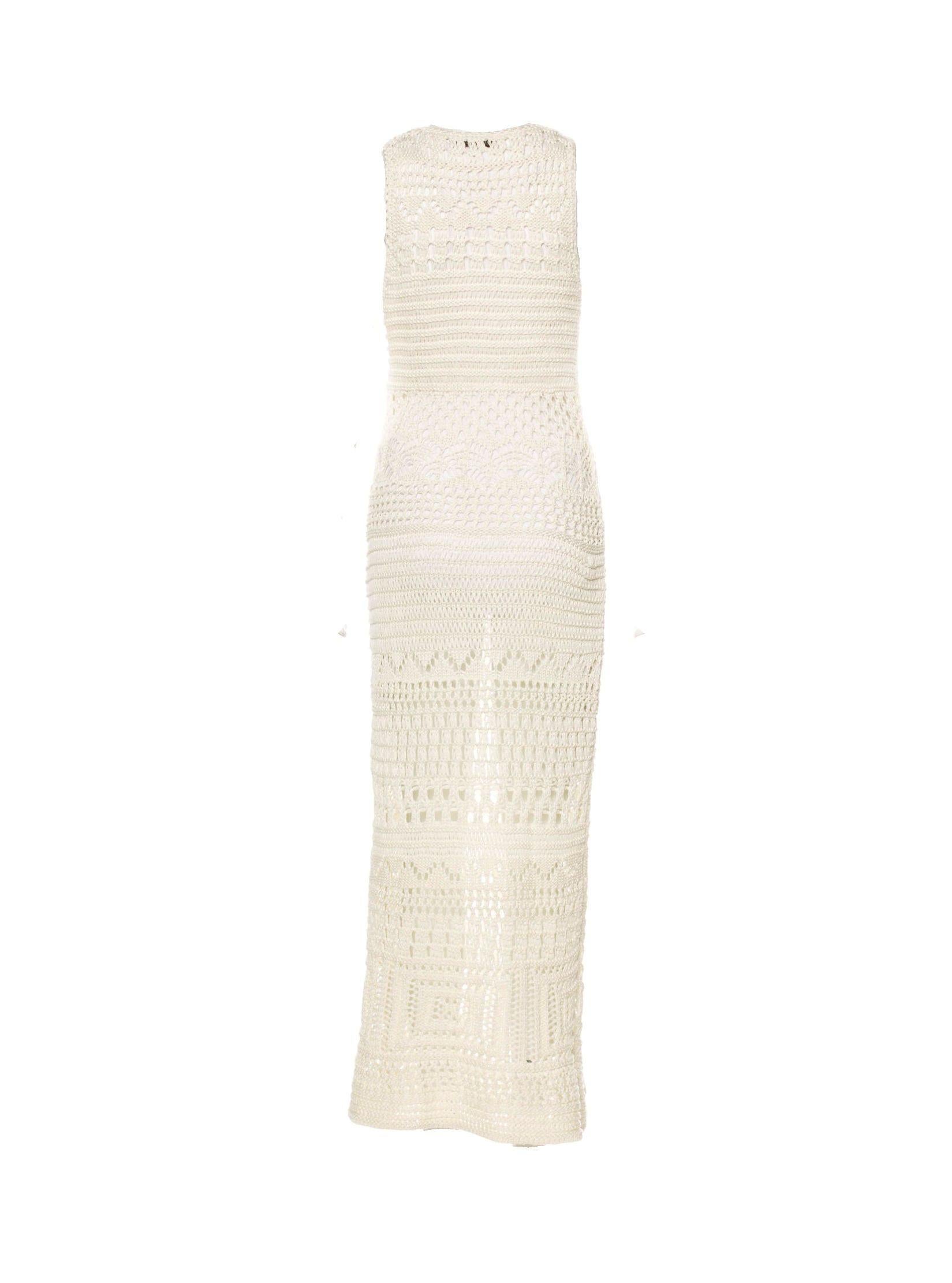 white knit maxi dress