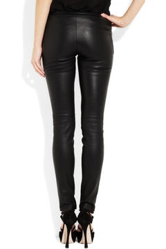 UNWORN Emilio Pucci Purple Stretchy Leather Leggings Pants 38