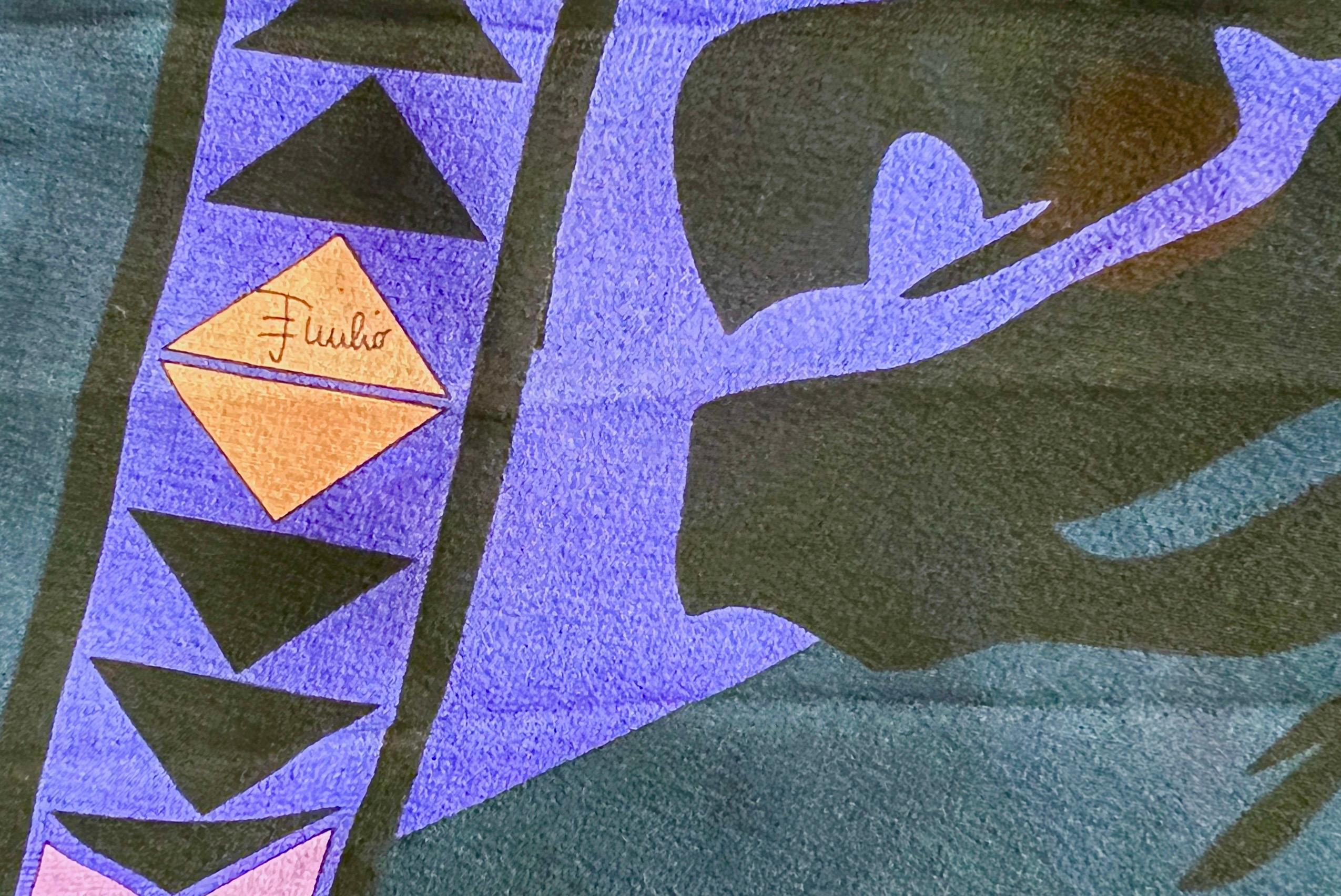 Stupéfiante robe Maxi de soirée imprimée Signature d'Emilio PUCCI violet plissé M. Pour femmes en vente