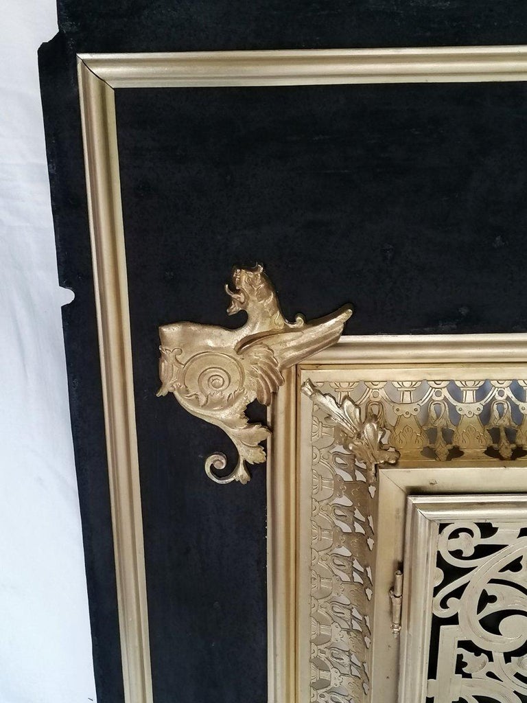 Stunning Empire Fireplace in Gilt Bronze and Brass, France ...