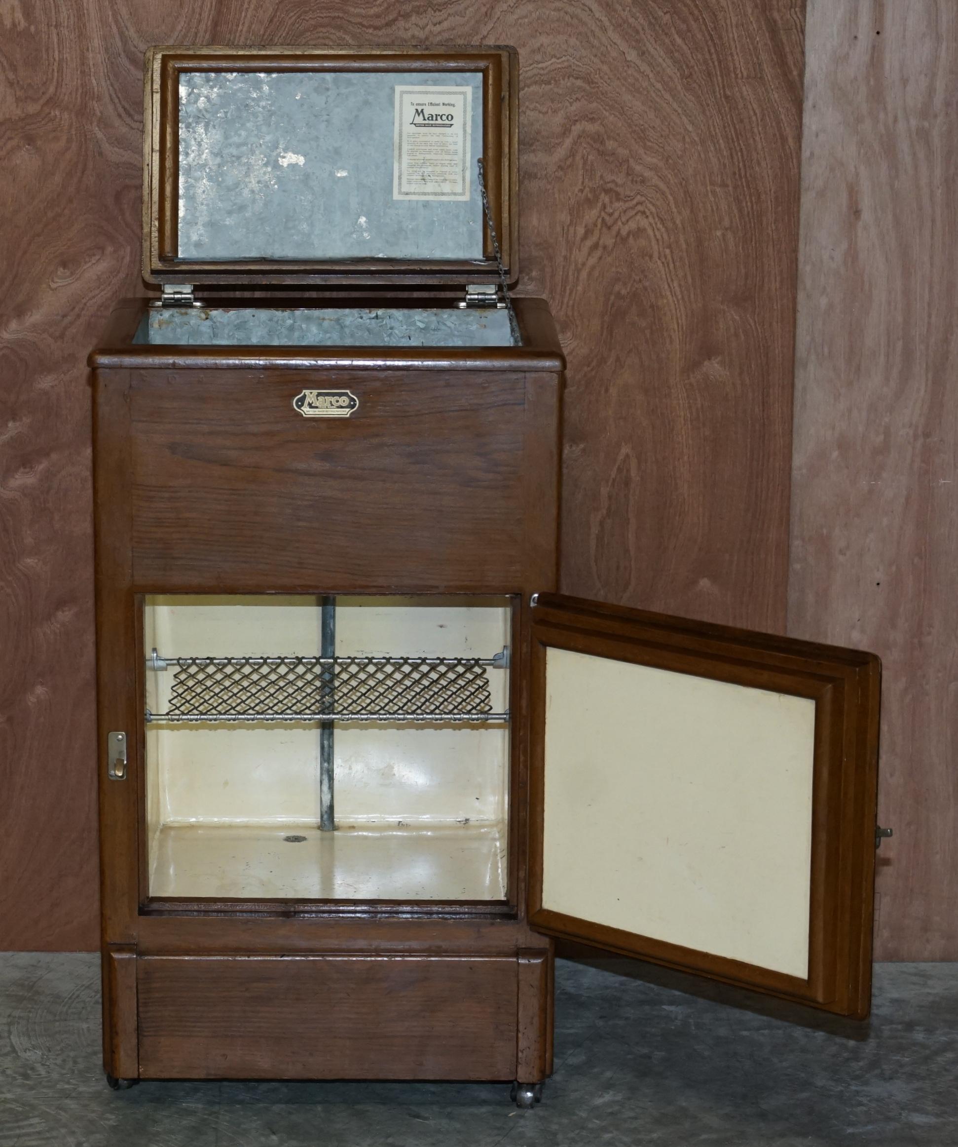 Stunning English Antique Wood Framed Fridge Ice Box Brilliant for Keeping Beer 7