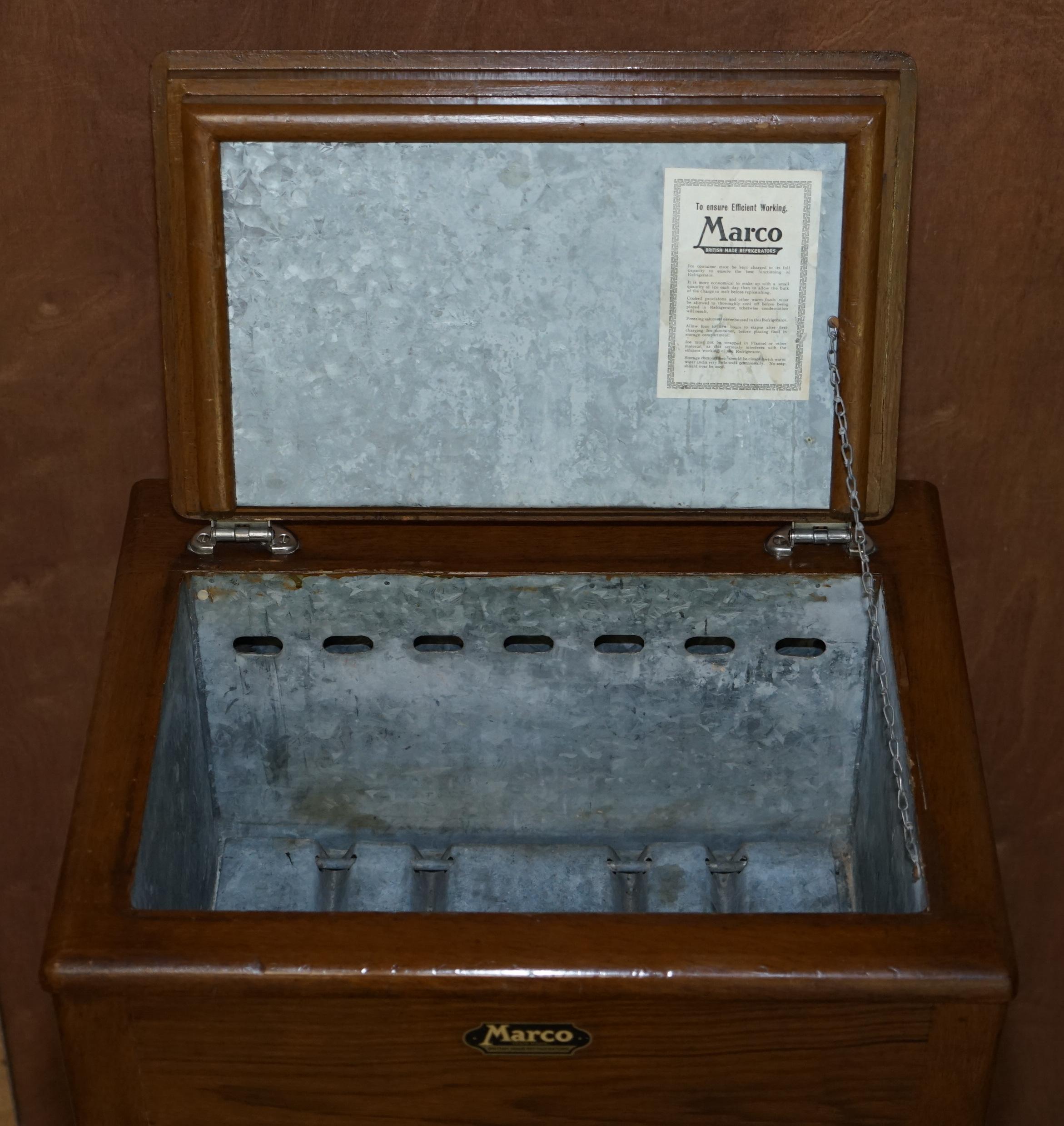 Stunning English Antique Wood Framed Fridge Ice Box Brilliant for Keeping Beer 9