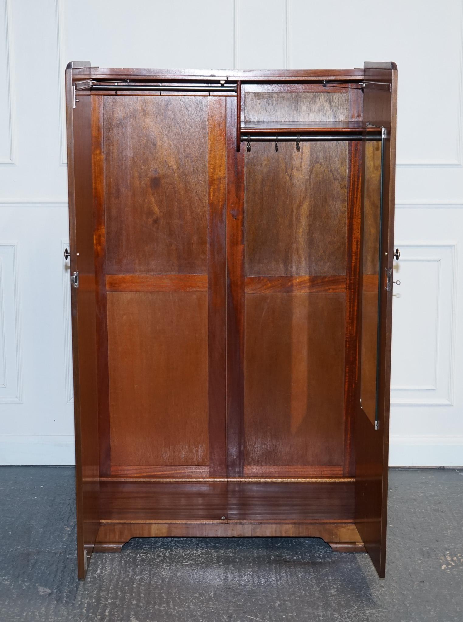 Stunning English Art Deco 1930s Burr Walnut Wardrobe 1