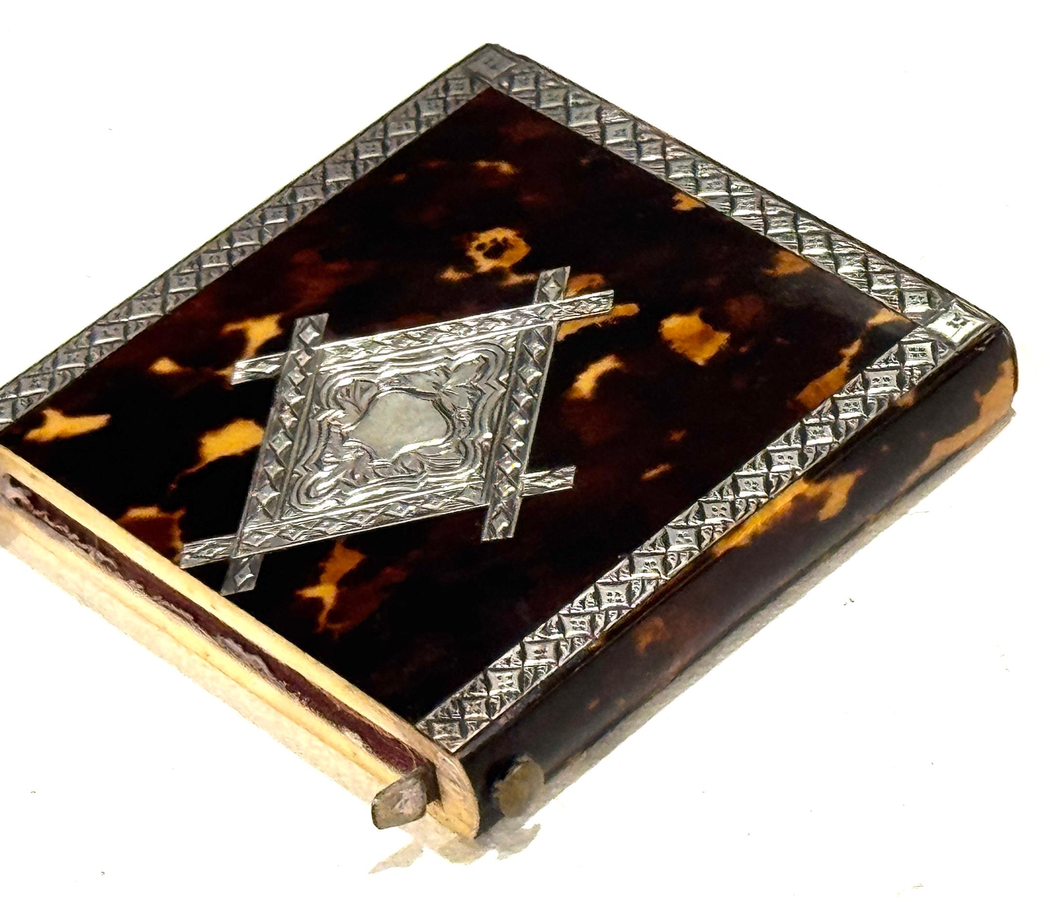 Stunning English Regency Sterling Silver & Tortoiseshell Card Case, Circa 1815 For Sale 5