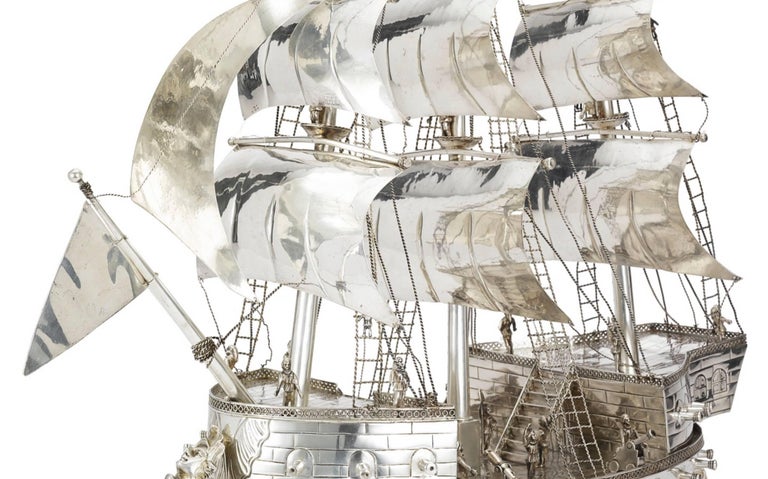 Stunning, English Sterling Silver Neff, ‘Sailing Ship’, Fine Detail. 26 ...
