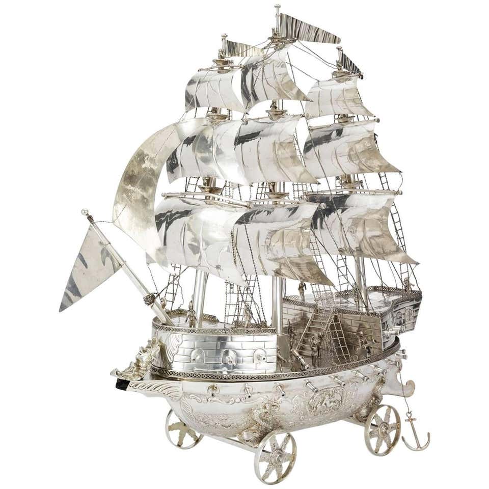Stunning, English Sterling Silver Neff, ‘Sailing Ship’, Fine Detail. 26 ...