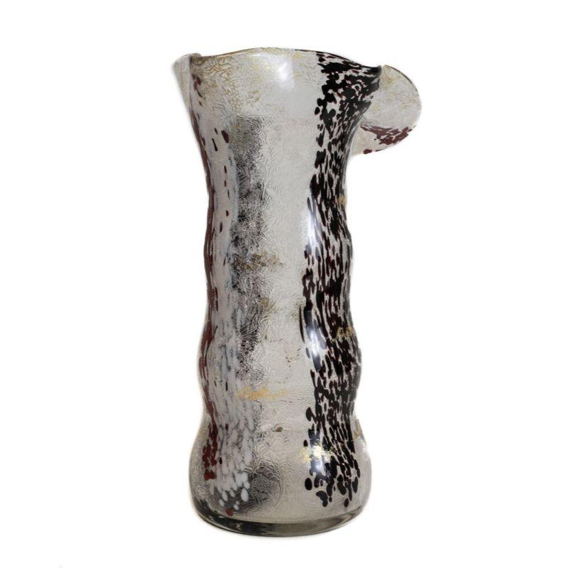 Doré Superbe vase en verre d'art Ernest Baptiste Leveille gravé à l'acide et doré, C1900 en vente