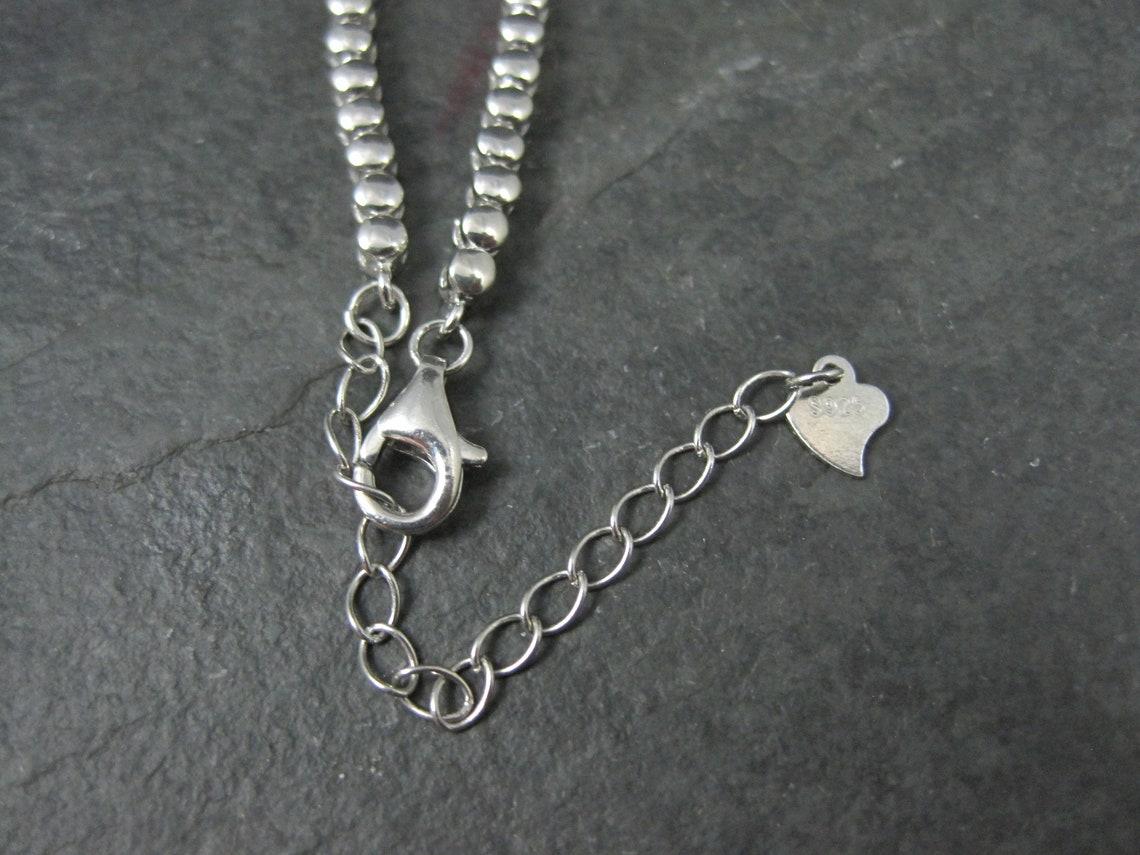 Stunning Estate Sterling Silver Garnet and Cz Necklace For Sale 4
