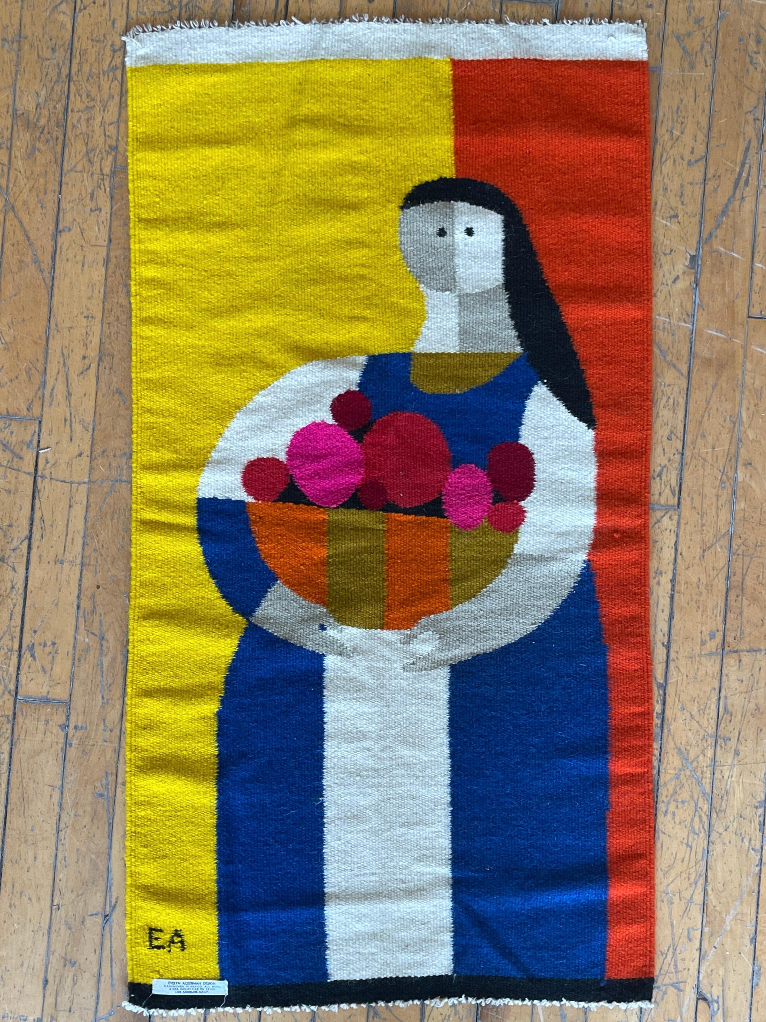 20th Century Stunning Evelyn Ackerman Design Vibrant Wool Wall Hanging Tapestry 'Campasena'