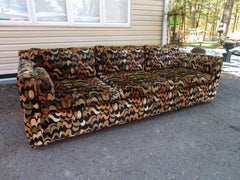 Stunning Even Arm Selig Jack Lenor Larsen Style Sofa Mid-Century Modern