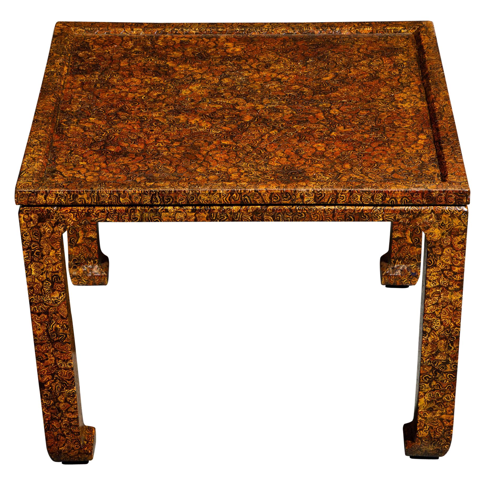 Superbe table de petit déjeuner ou table centrale ancienne en bois exotique