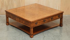 STUNNING EXTRA LARGE DOUBLE SiDED BURR WALBUT THOMAS CHIPPENDALE COFFEE TABLE