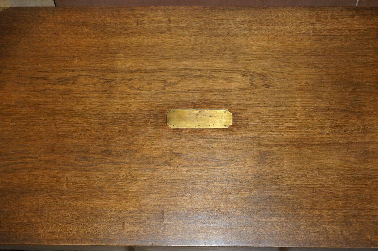 Stunning Extra Large Harrods Kennedy Military Campaign Coffee Table Hardwood For Sale 1